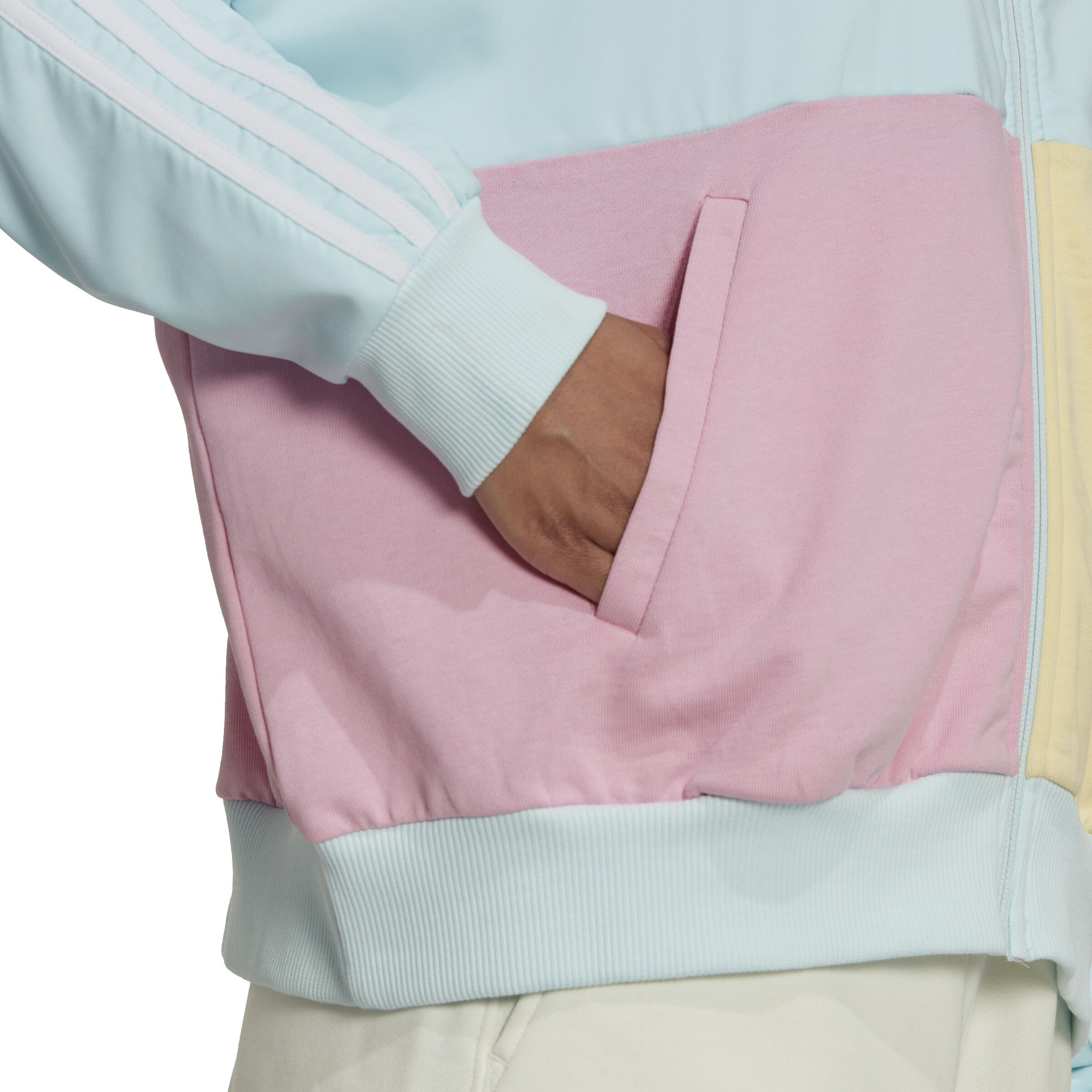 Buy adidas Color Block Bomber Zip Hoodie Women Light Blue Pink online Tennis Point UK