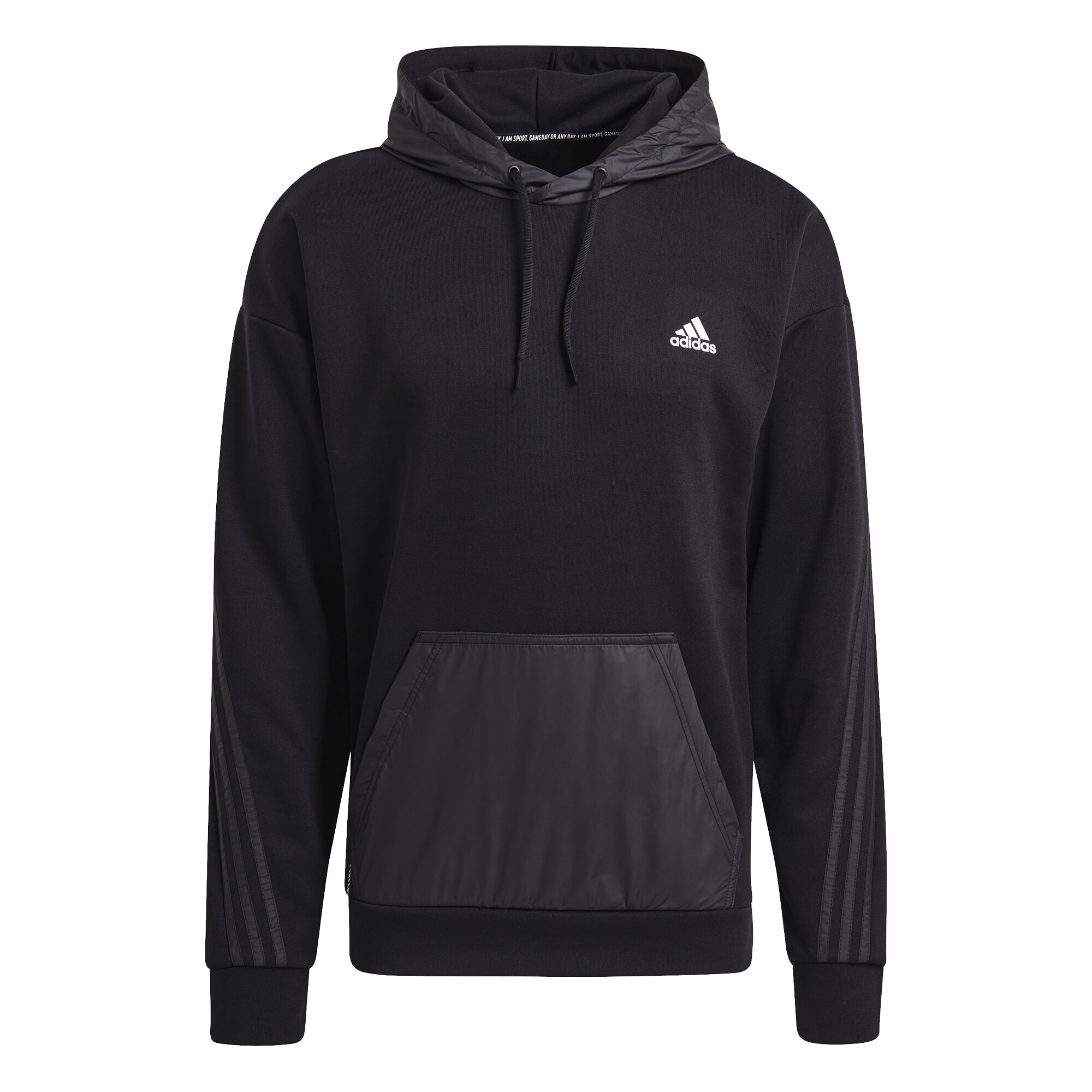 buy adidas Sportswear Fabric Block Hoody Men - Black online | Tennis-Point