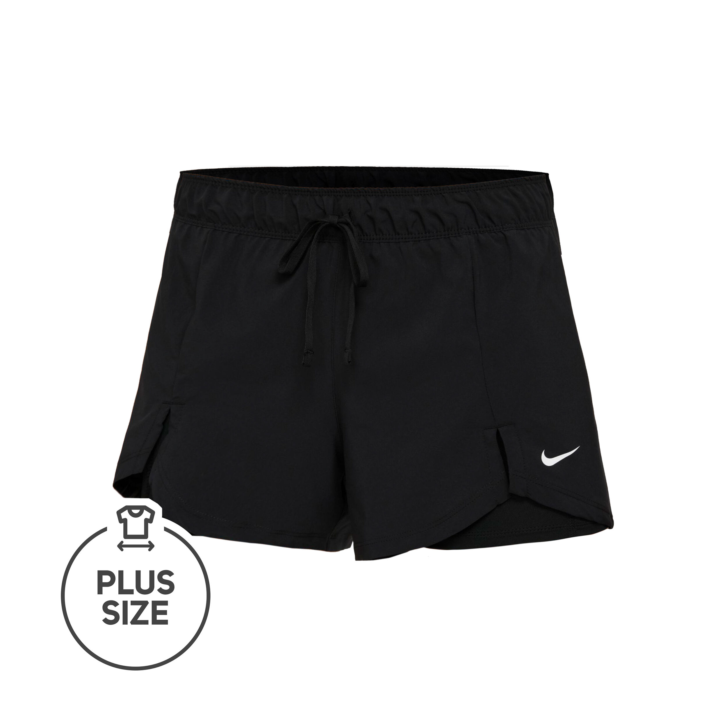 Flex Essential 2in1 Plus Size Shorts Women Black White