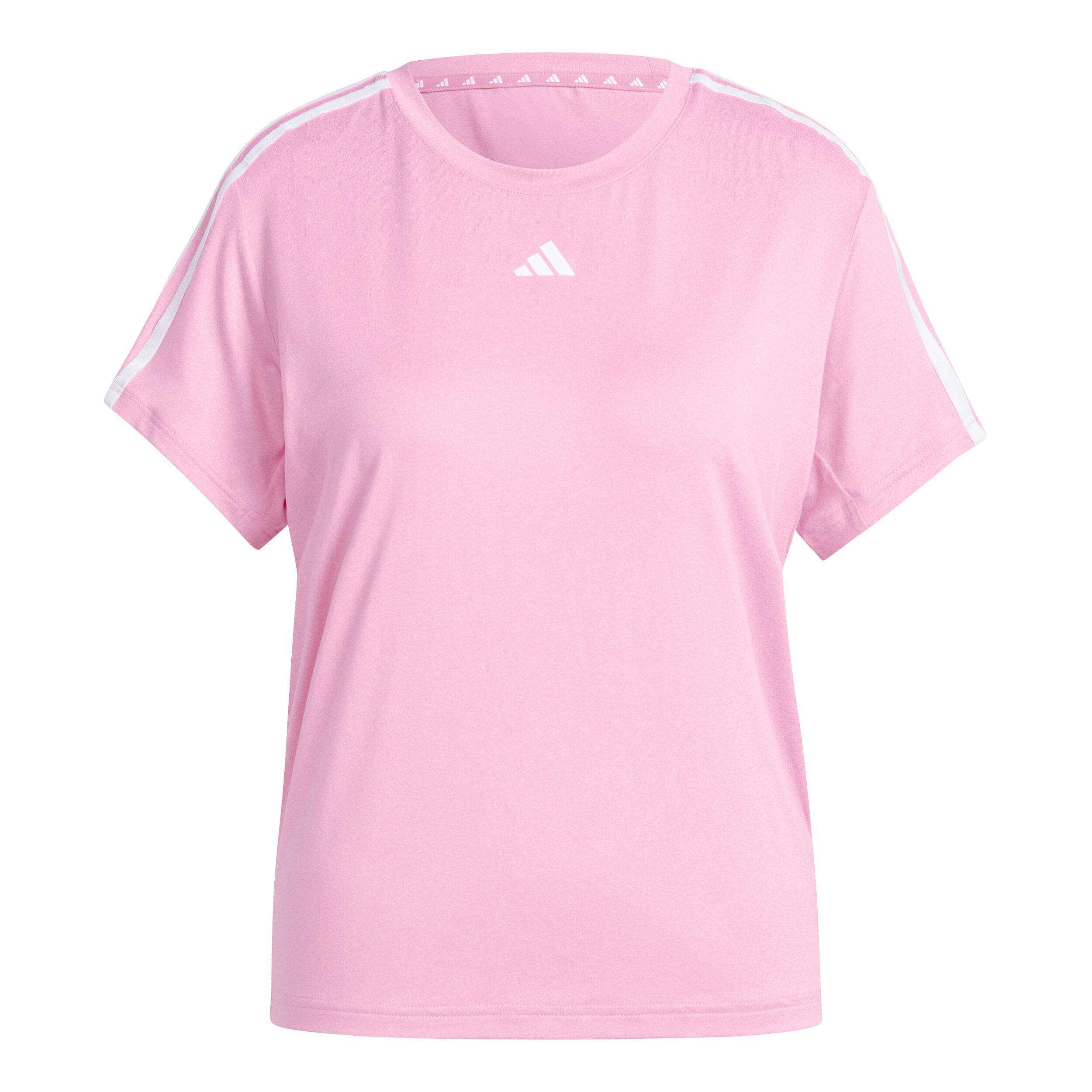 Adidas 3 stripes tee pink hot sale