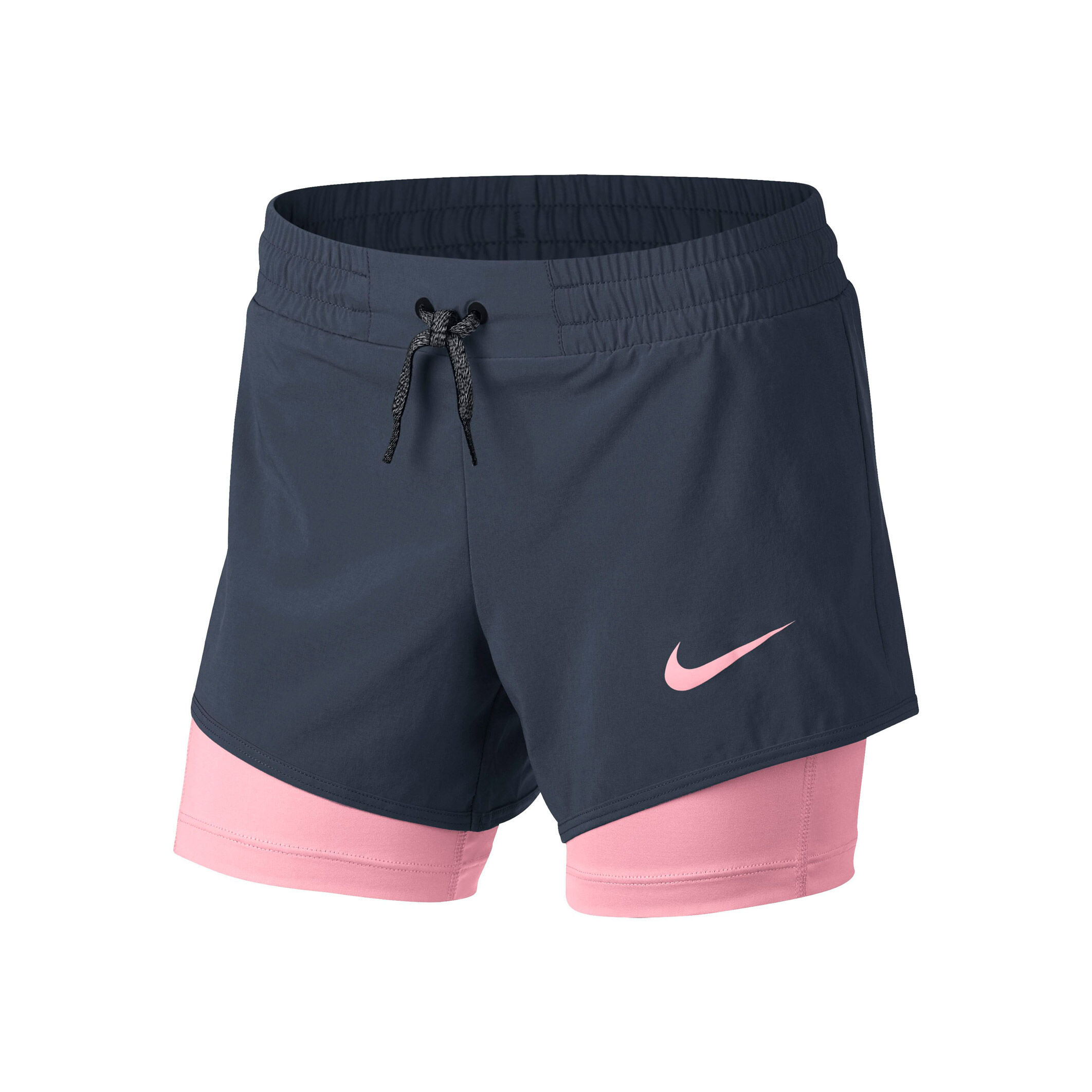 Training Shorts Girls Dark Blue Pink