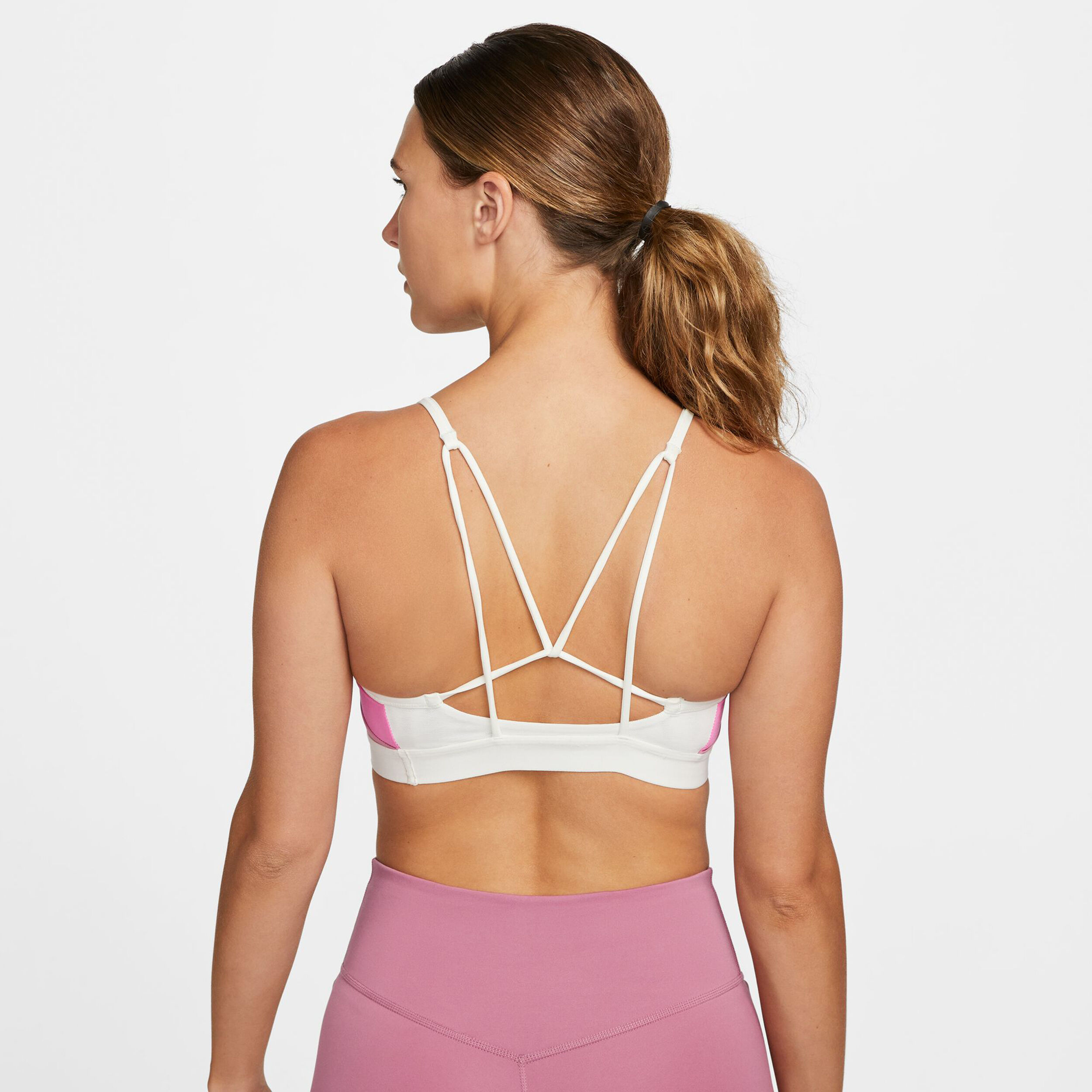 Dri Fit Indy Logo 6MO Sports Bras Women White Pink