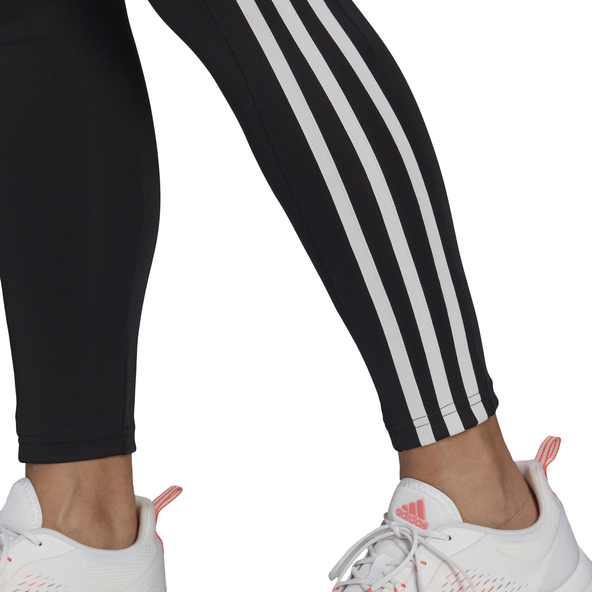 Adidas black and new arrivals white striped leggings