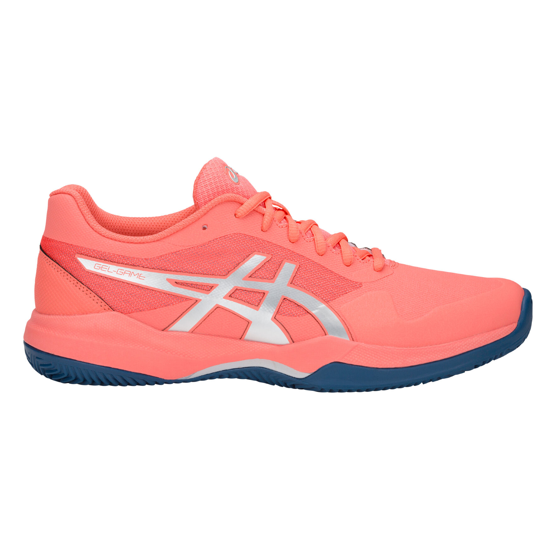 Gel Game 7 Clay Court Shoe Women Coral Dark Blue
