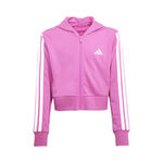 adidas Clothing adidas 3Stripes Zip Hoodie Kids-Pink,White
