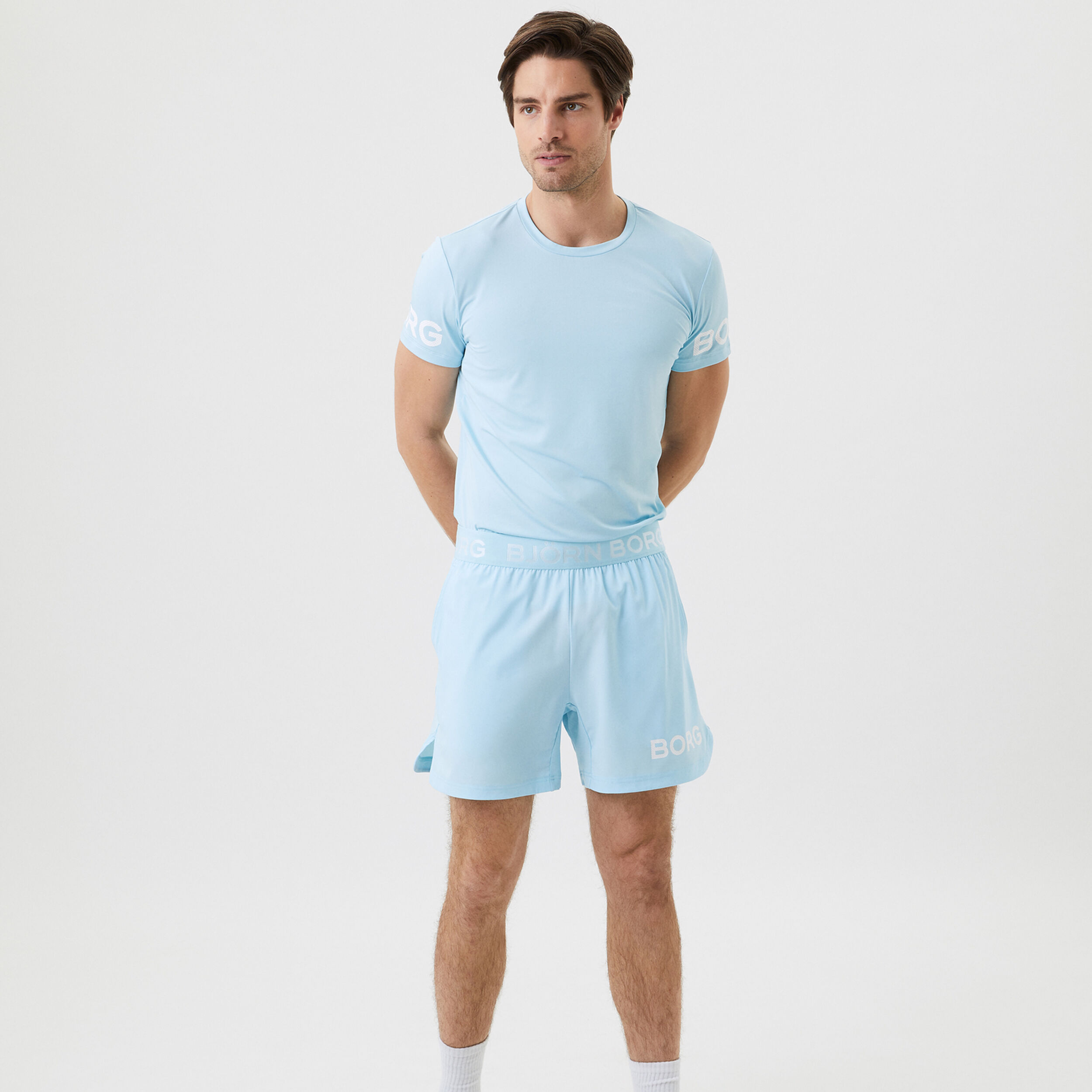 Sky blue shorts mens sales