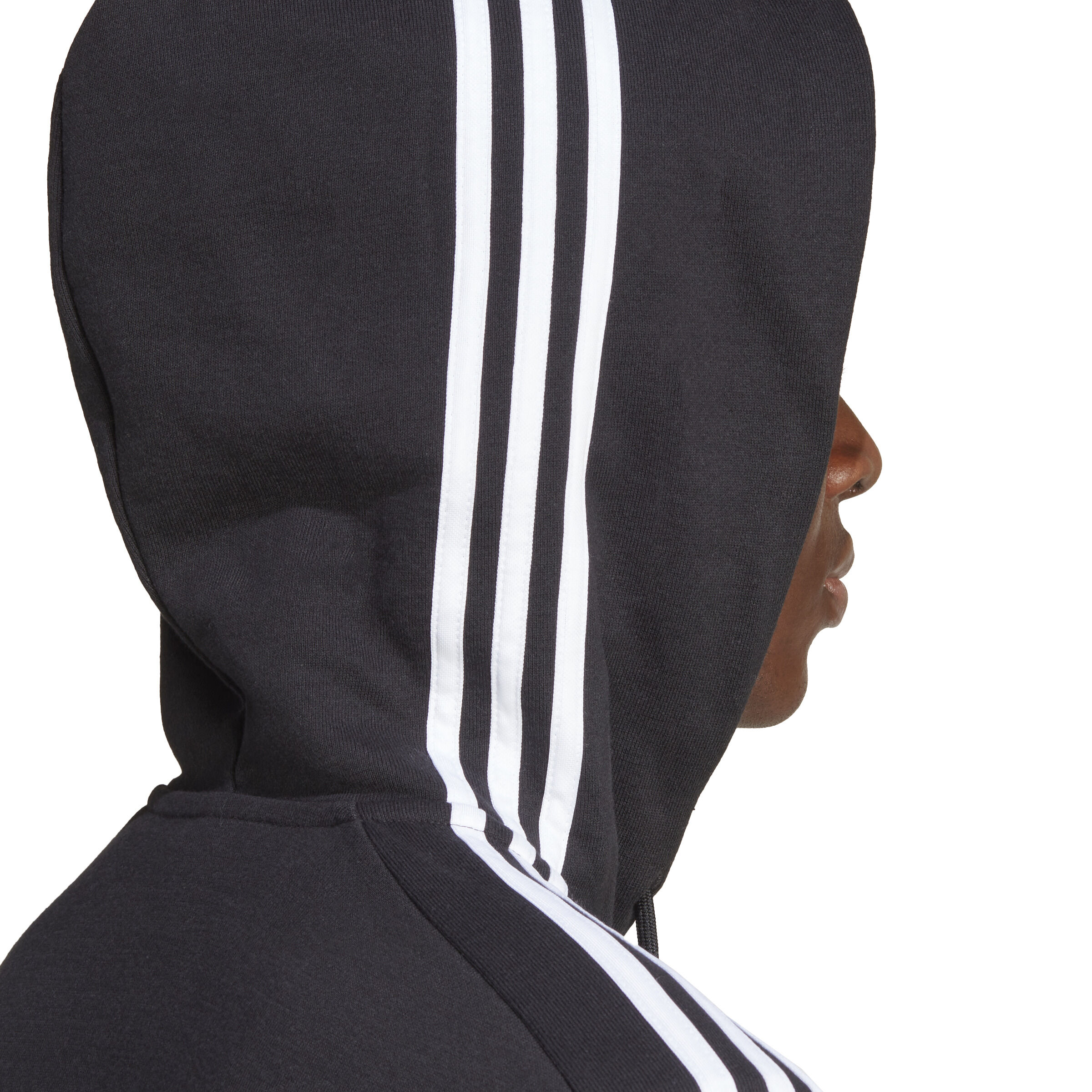 Adidas black and white striped hoodie hotsell