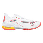 Mizuno Tennis shoes Mizuno Wave Exceed Tour 6 Clay Court Shoe Women-White,Coral