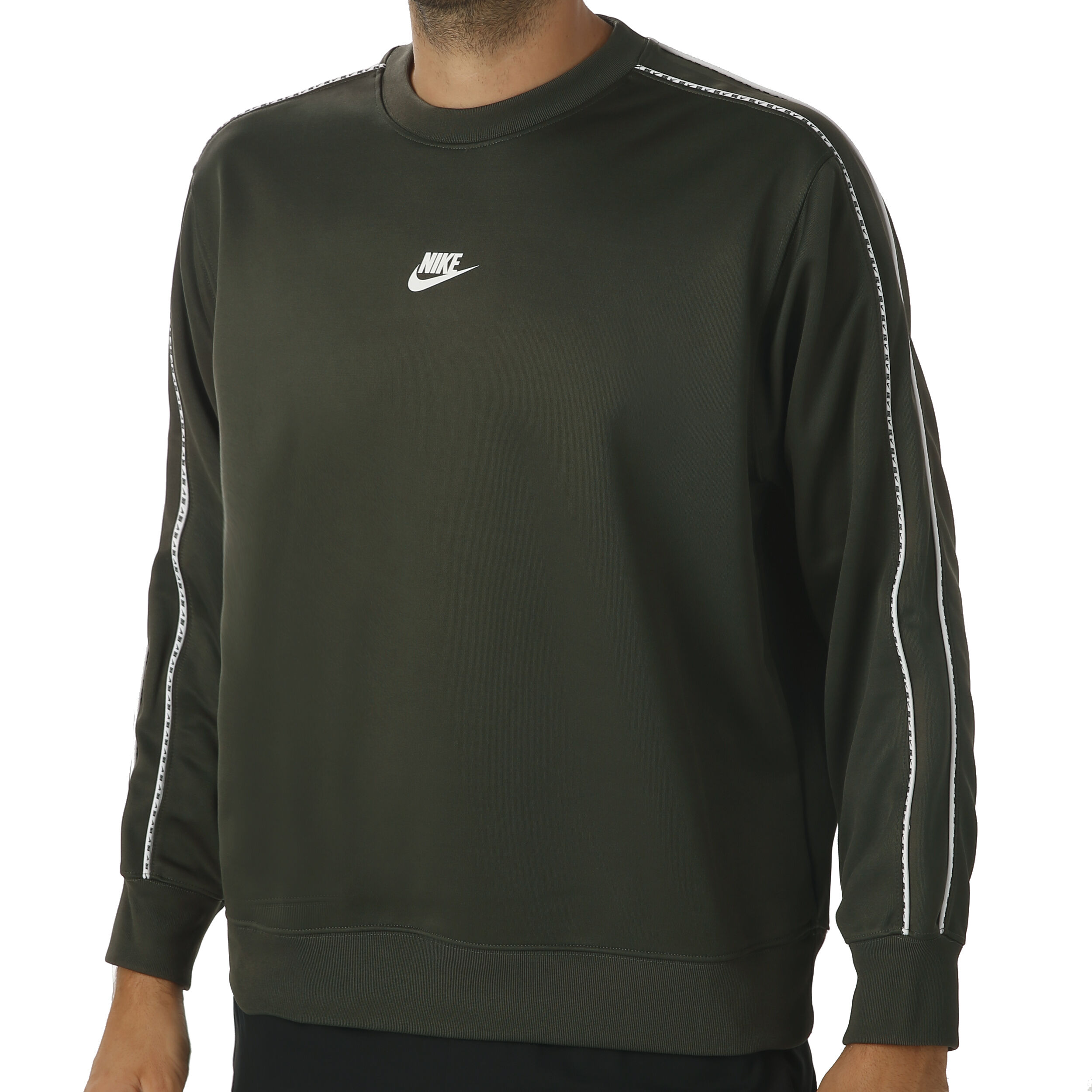 Buy Nike Sportswear Repeat Crew Long Sleeve Men Olive White online Tennis Point UK