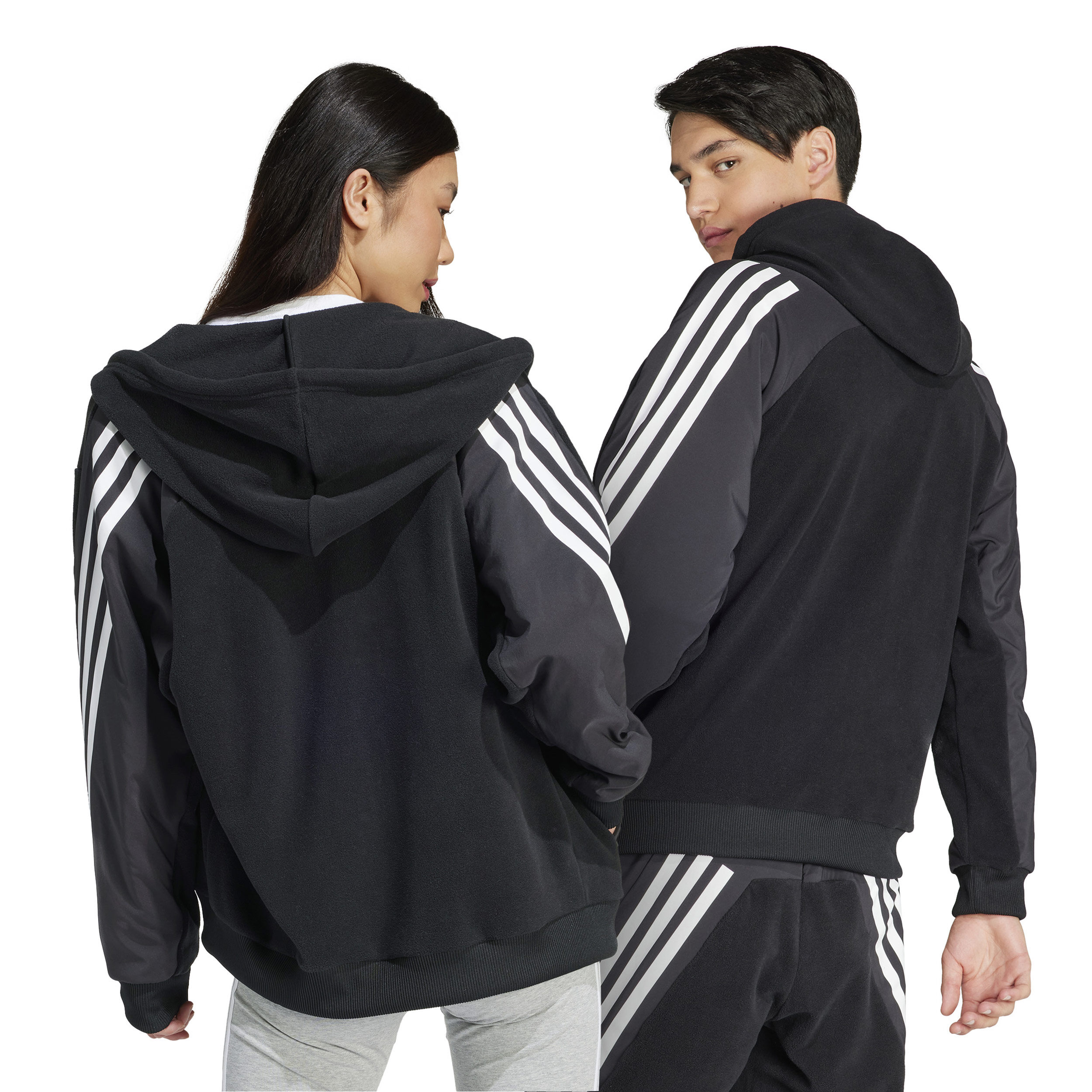 Black hoodie with white stripes shop