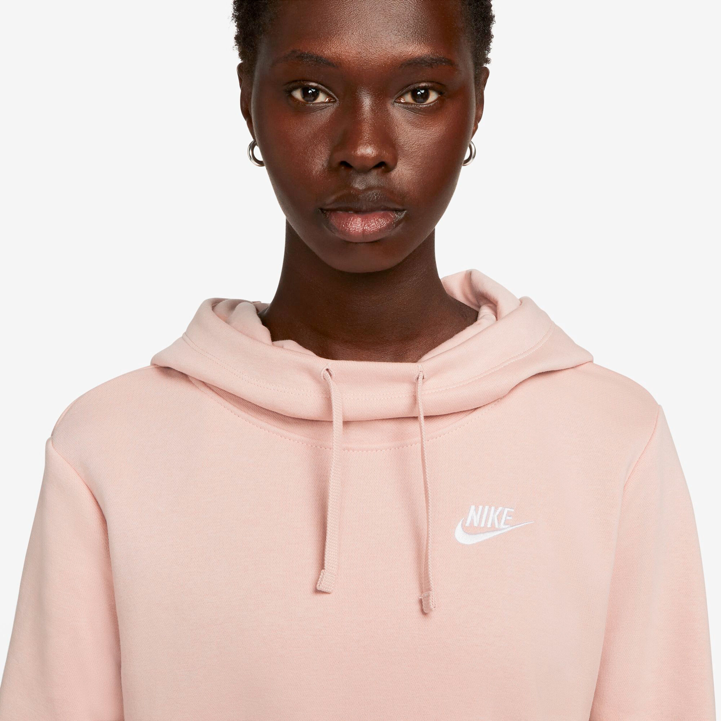 Nike funnel neck hoodie pink top