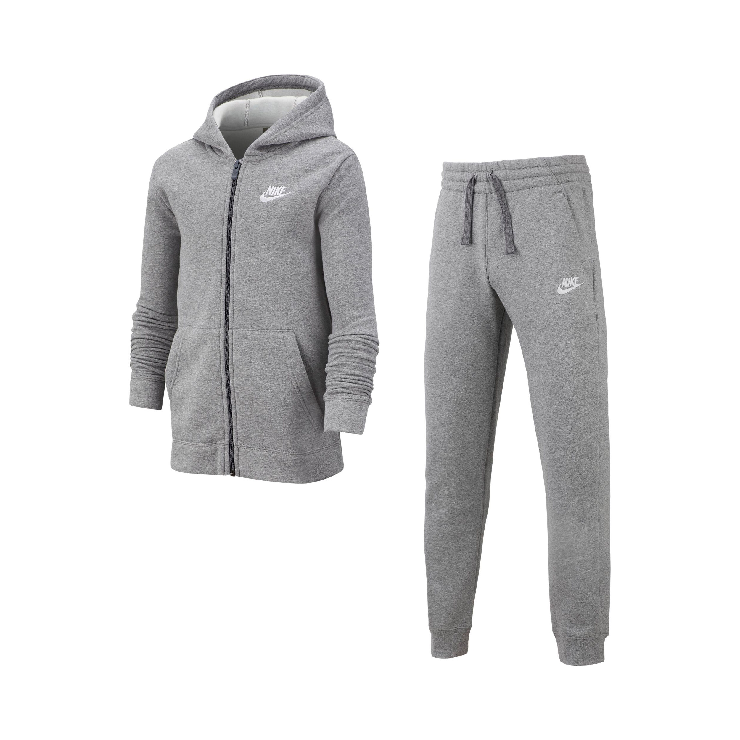 grey and white nike tracksuit
