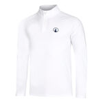 Quiet Please Tennis apparel Quiet Please Big Serve 1/4 Zip Long Sleeve Men-White