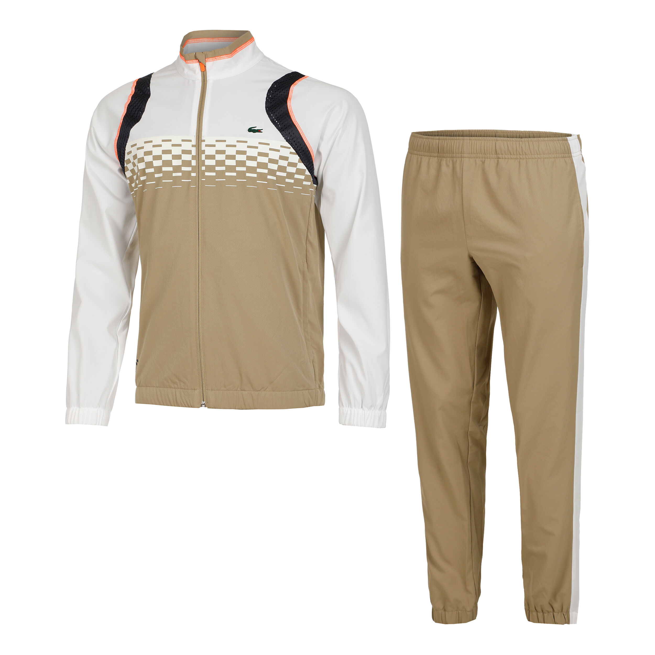 Khaki lacoste tracksuit top