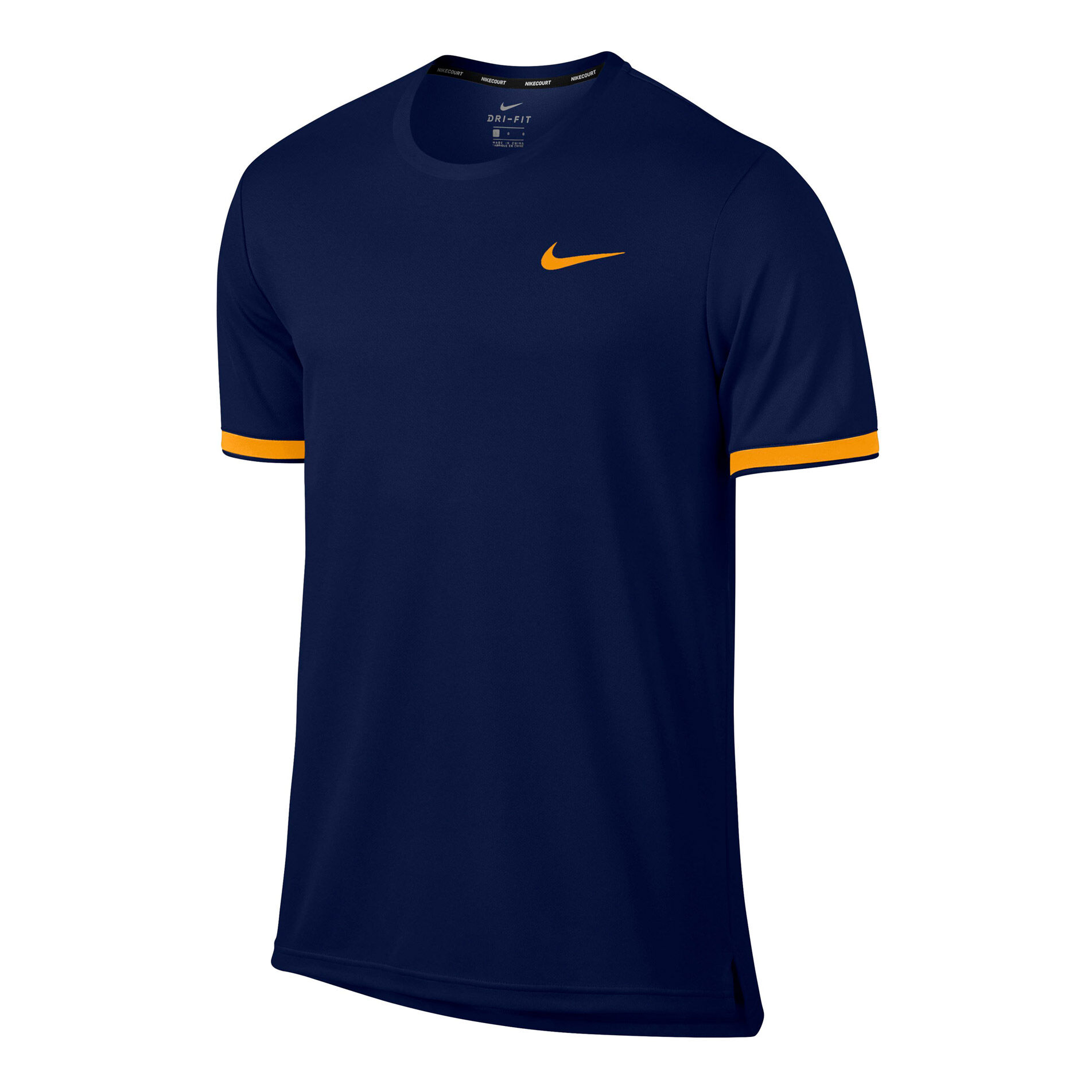 Court Dry T Shirt Men Dark Blue Orange