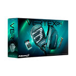 Bullpadel Padel rackets Bullpadel Vertex 04 Pack Man Padel racket plus ball can, plus overgrip, plus backpack-black