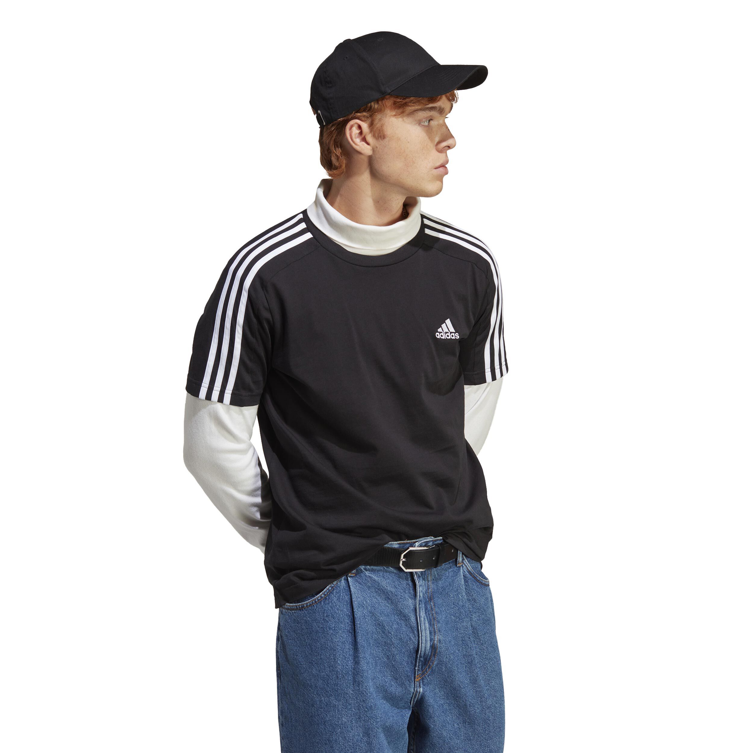 Buy adidas 3 Stripes Single Jersey T Shirt Men Black White online Tennis Point UK