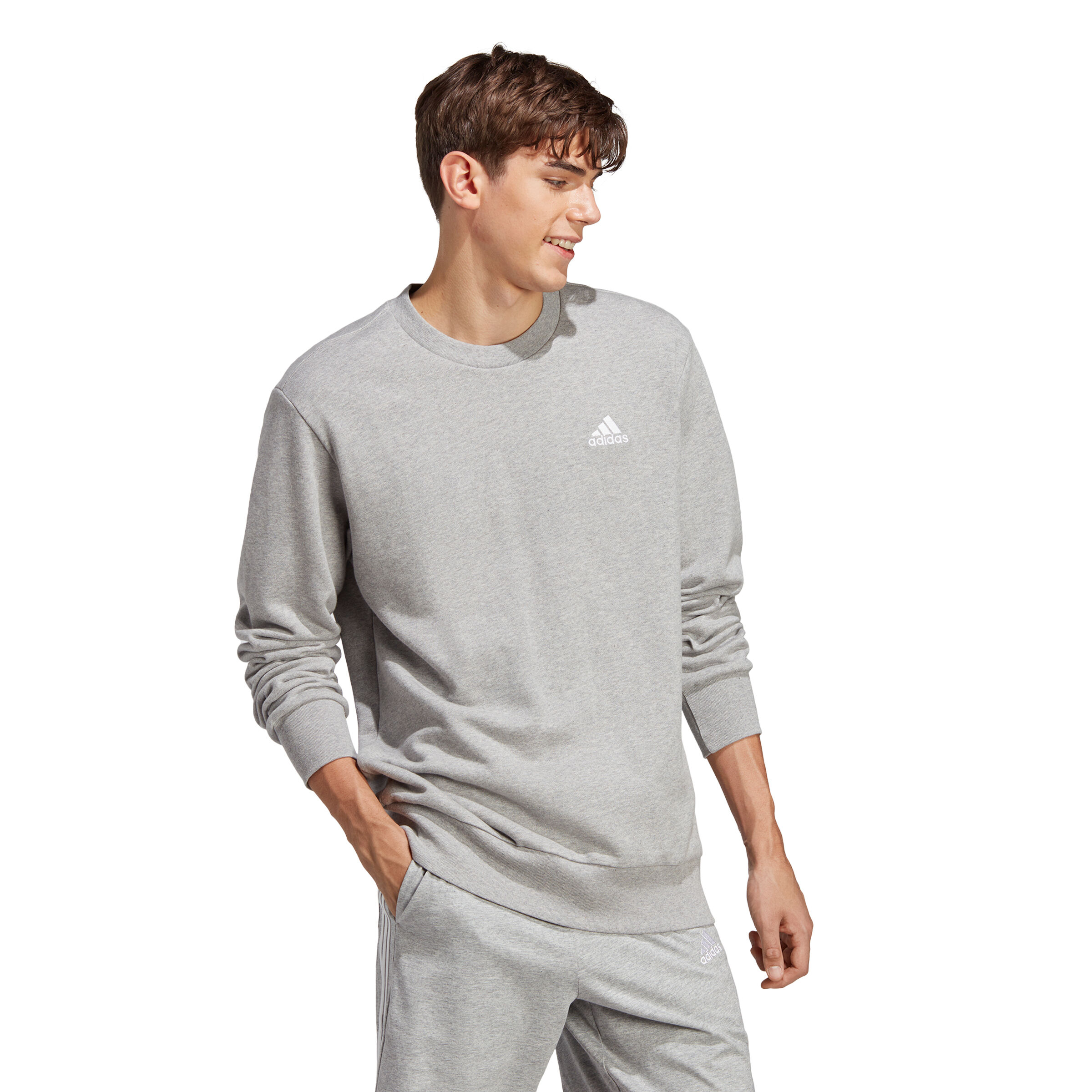 Mens grey adidas sweatshirt best sale