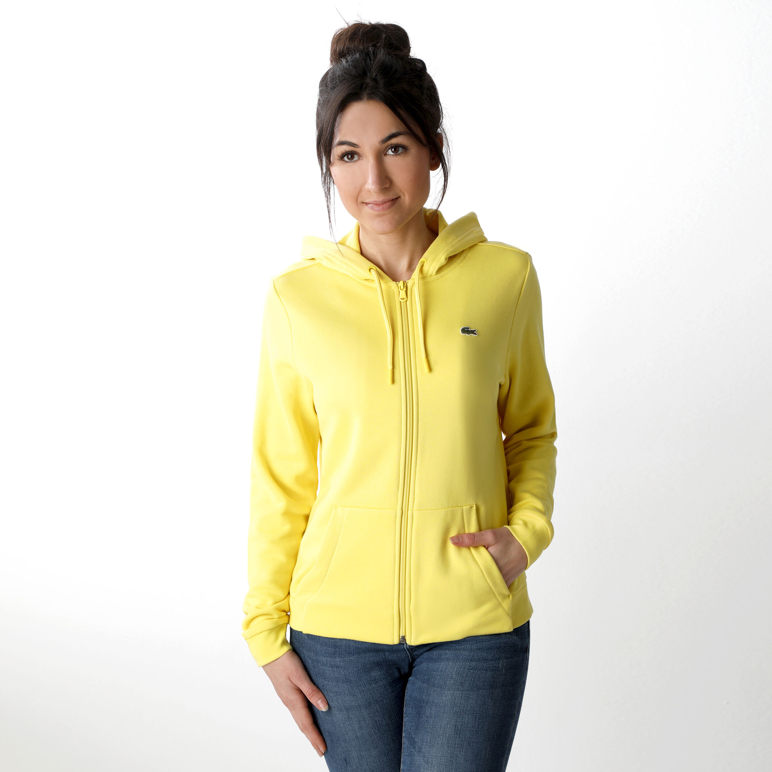 Buy Lacoste Zip Hoodie Women Yellow Dark Green online Tennis Point UK