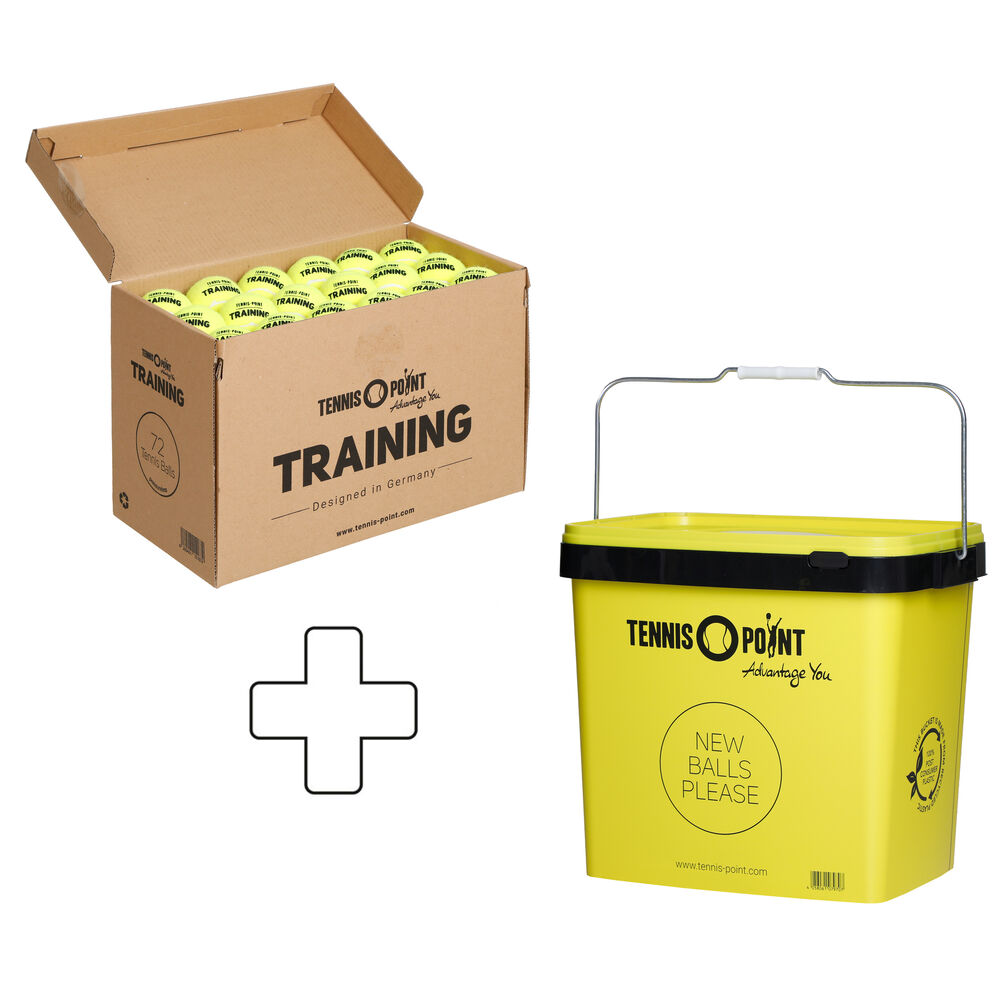 Tennis-Point Box of 72 Pcs Training plus ball bucket Tennis-Point Box of 72 Pcs Training plus ball bucket