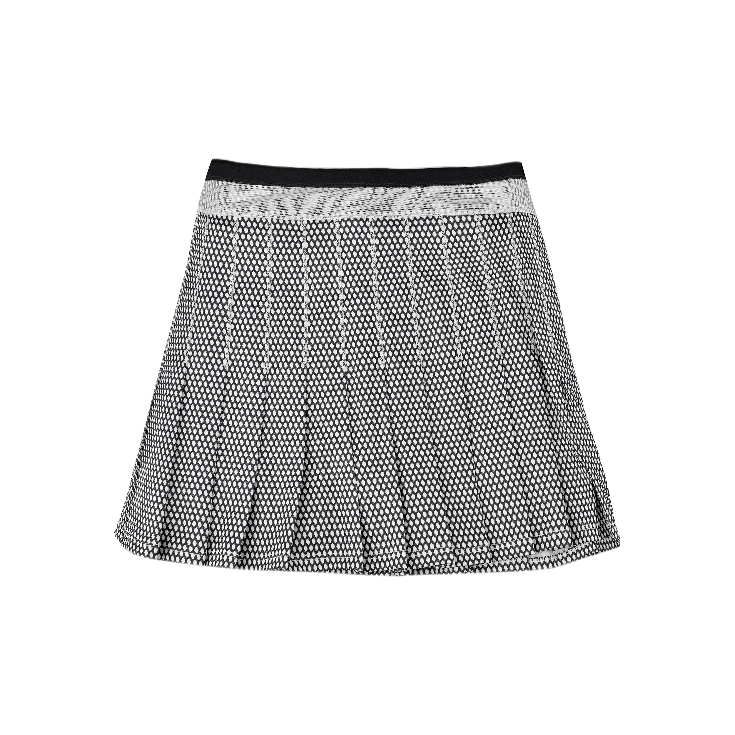Black and white womens pleated skirt top