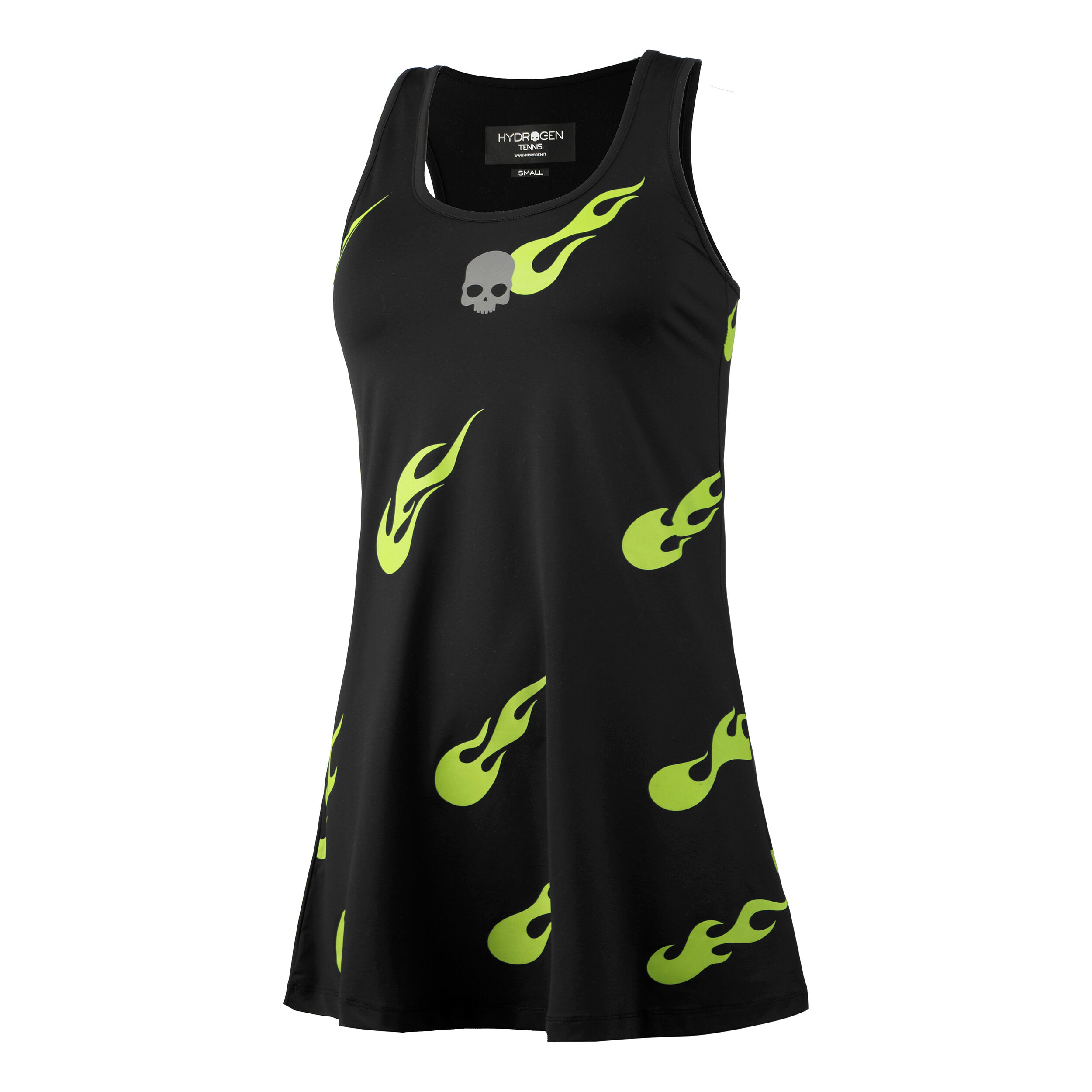 Flames Dress Women Black Yellow