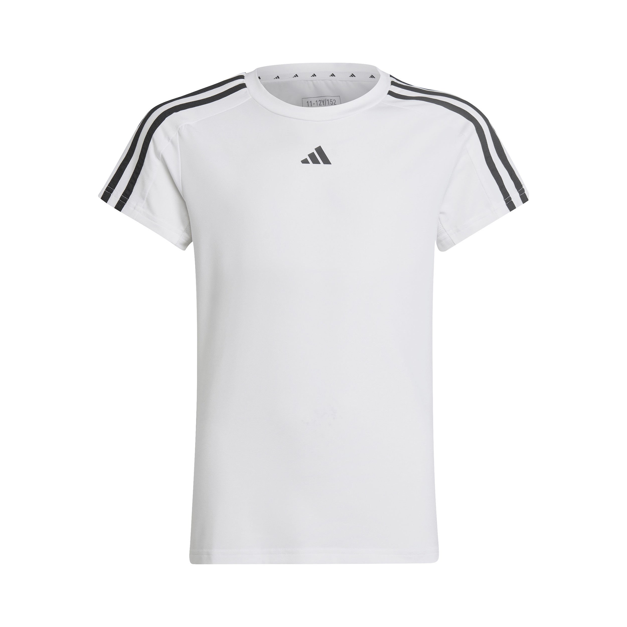 Buy adidas 3 Stripes T Shirt Girls White Black online Tennis