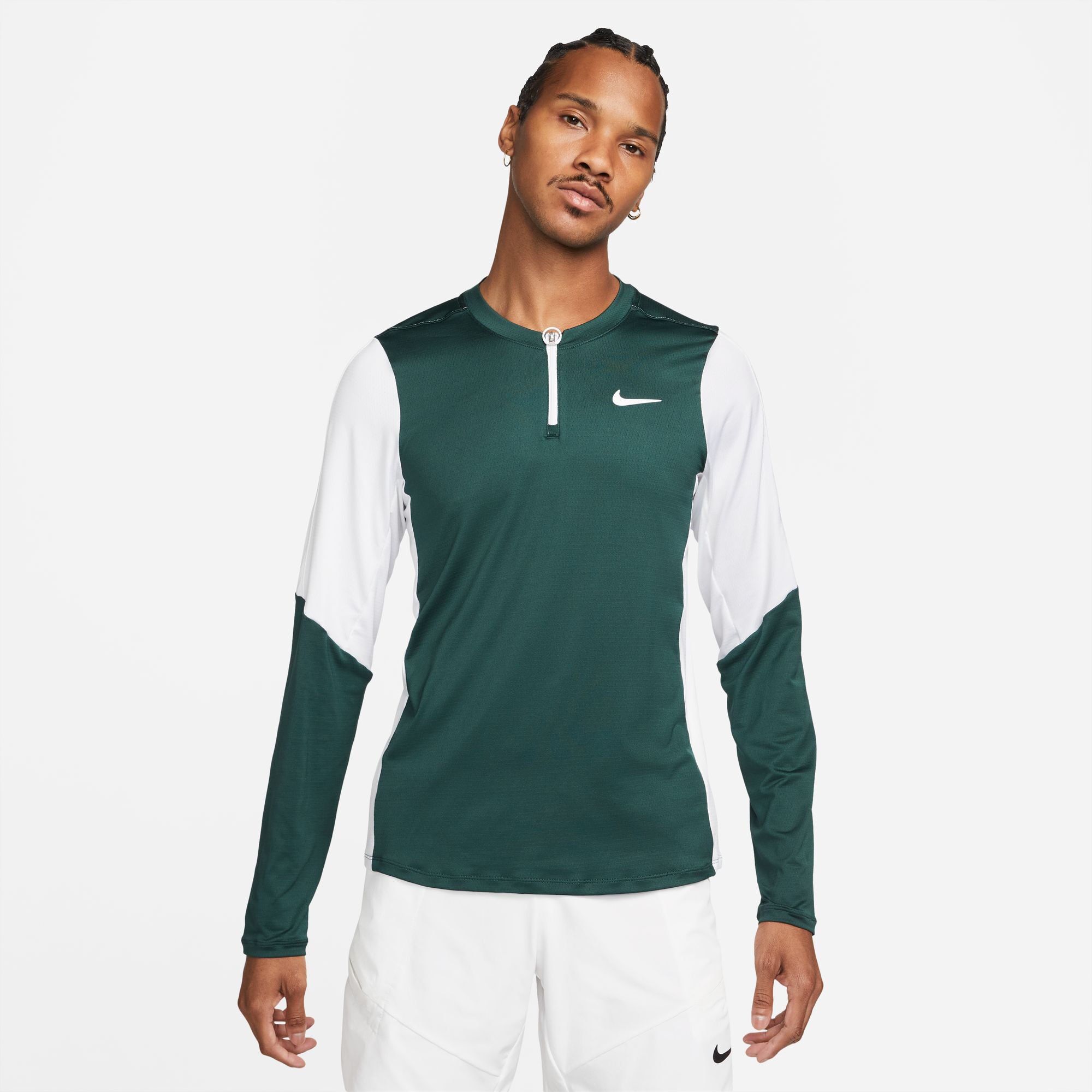 Buy Nike Court Dri Fit Half Zip Long Sleeve Men Green White online Tennis Point UK