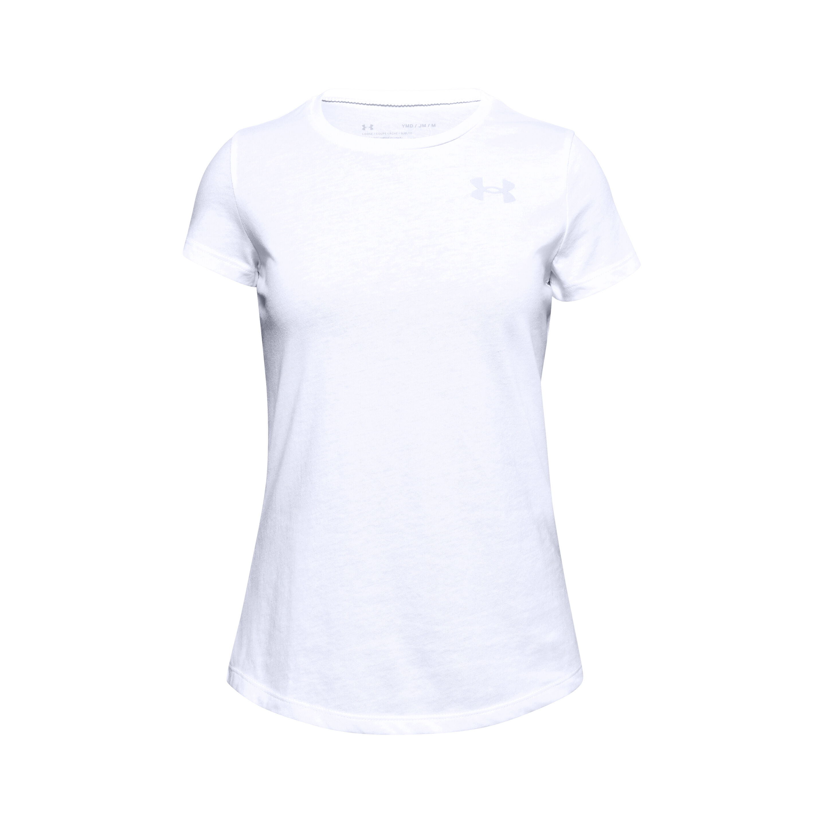 Under armour t shirts silver kids cheap