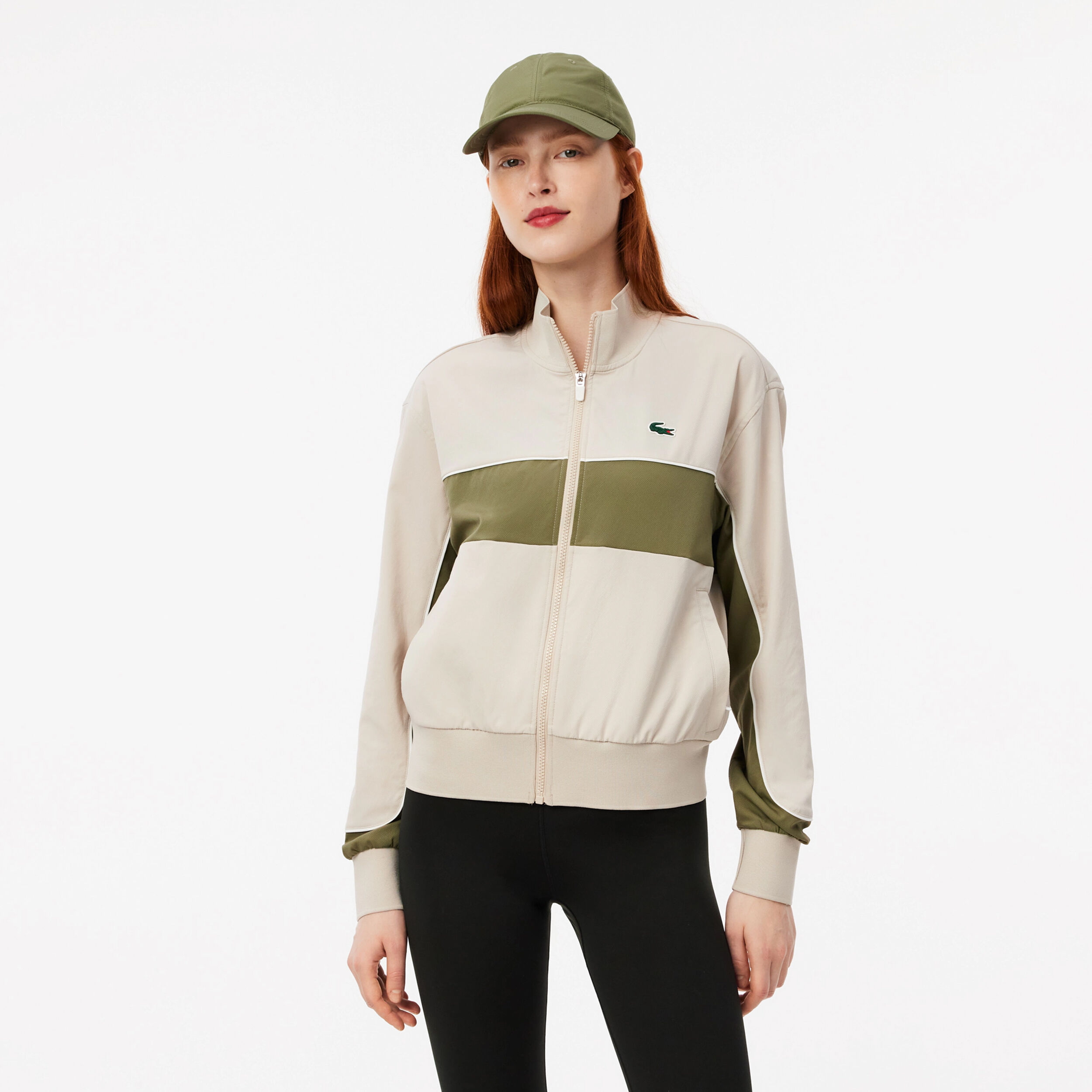 Buy Lacoste Training Jacket Women Beige Olive online Tennis Point UK