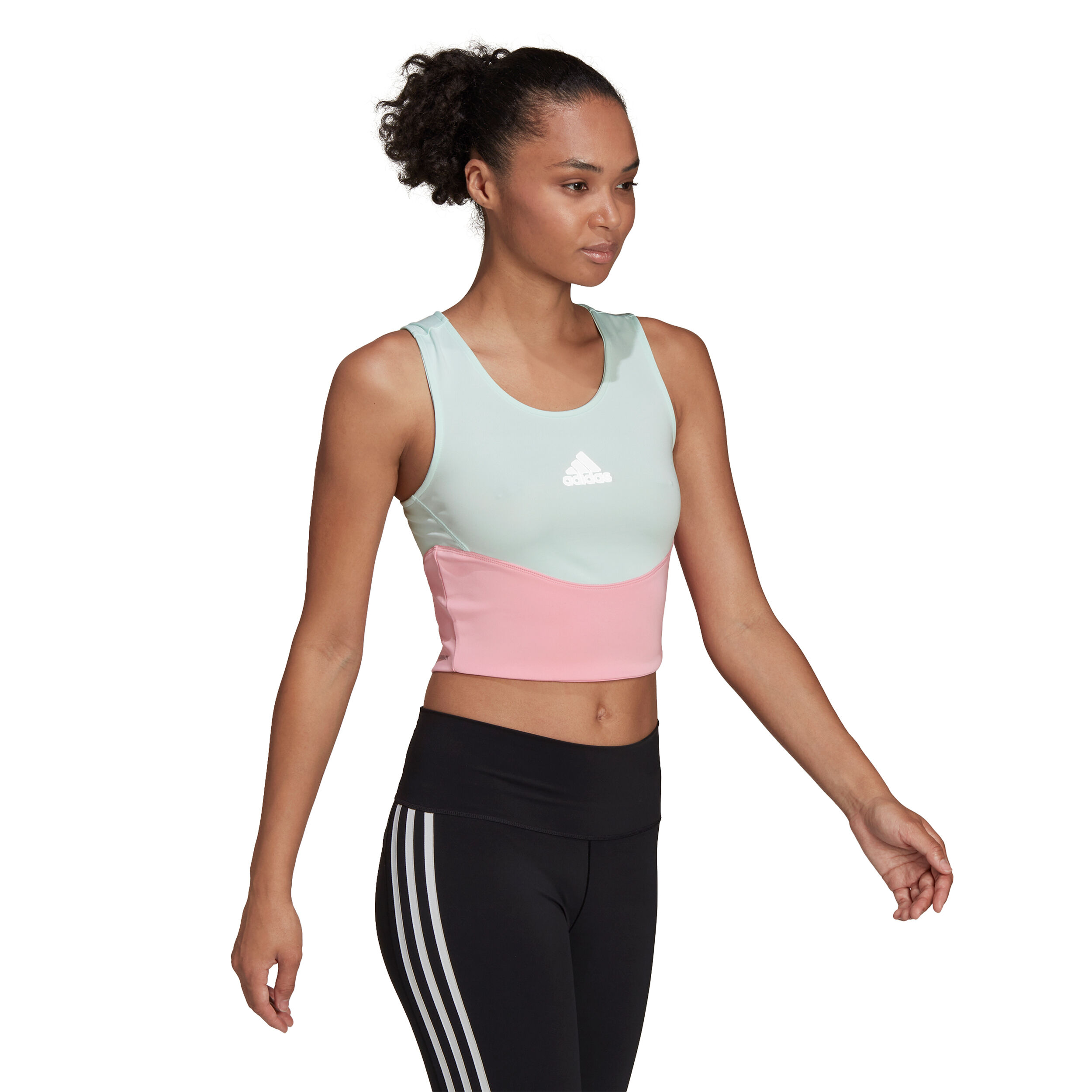 Buy adidas Color Block Cropped Tank Top Women Mint Pink online