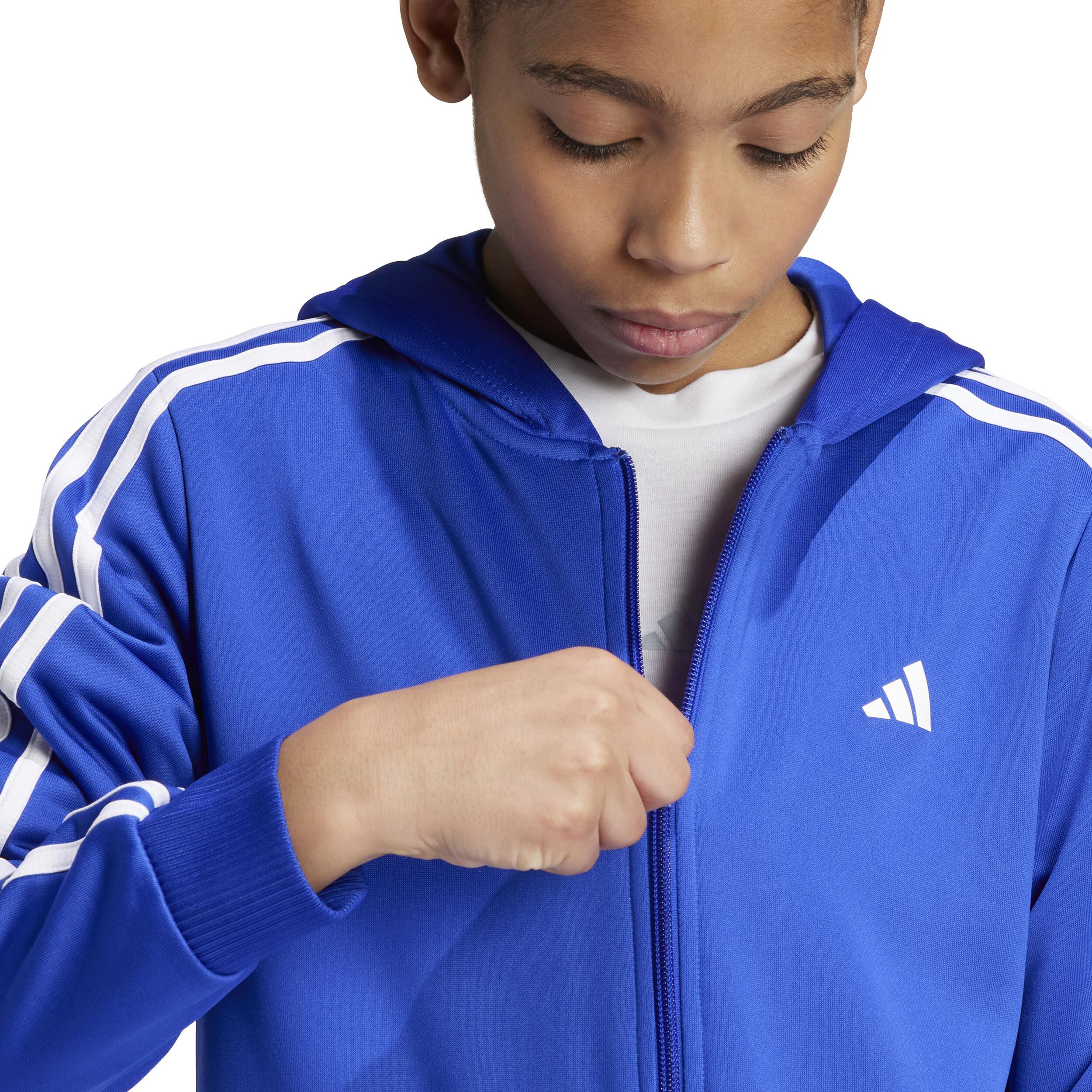 Buy adidas Training Essentials 3 Stripes Zip Hoodie Kids Blue White online Tennis Point UK