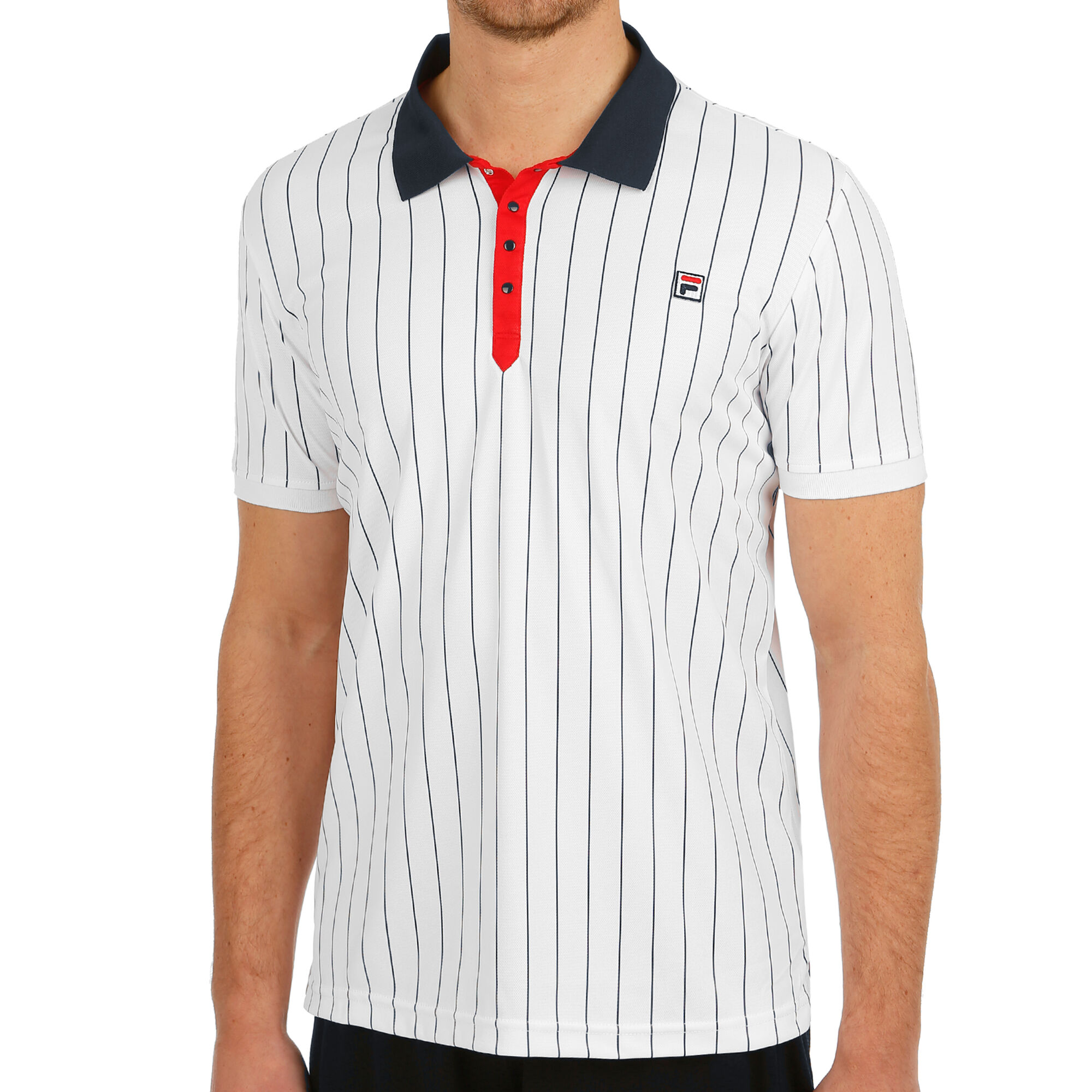 Buy Fila Stripes Polo Men White, Dark Blue online | Tennis Point UK