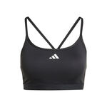 adidas Clothing adidas Aeroreact Training 3 Stripes Sports Bras Women-Black