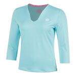 BIDI BADU Tennis apparel BIDI BADU Crew 2.0 V-Neck Long sleeve Women-turquoise
