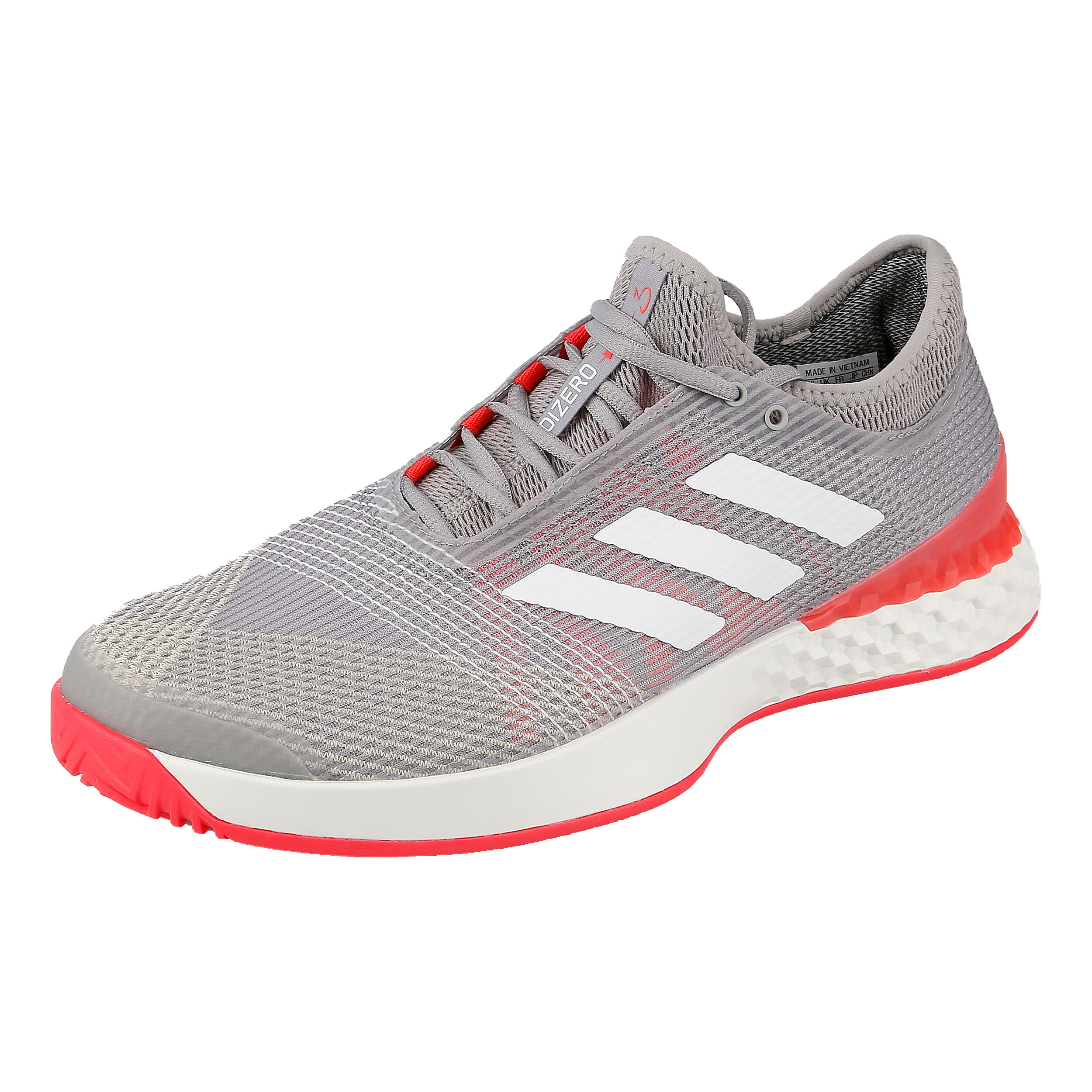 Adizero Ubersonic 3 All Court Shoe Men Lightgrey Coral