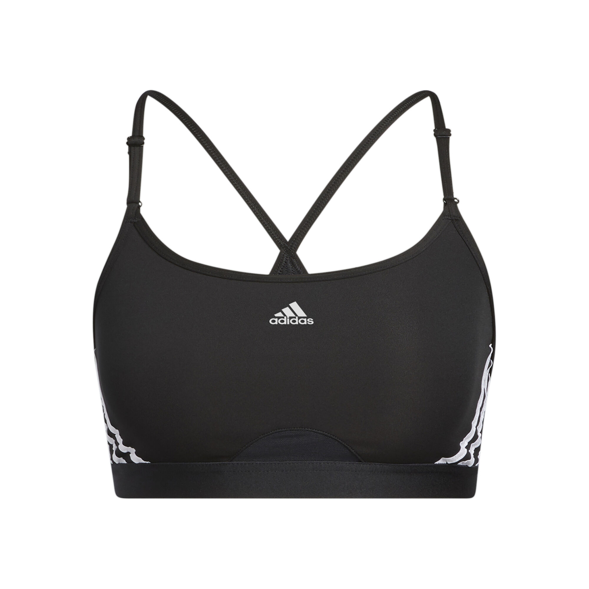 Buy adidas Aeroreact Low-Support 3 Stripes Sports Bras Women Black online