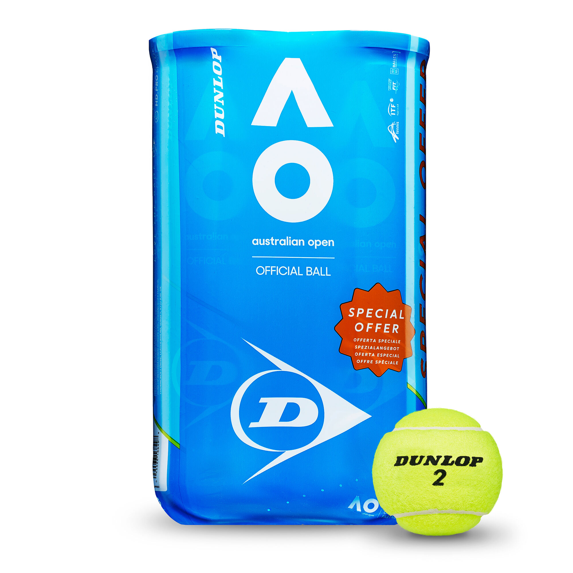 buy Dunlop Australian Open 2x 4 Ball Tube online TennisPoint