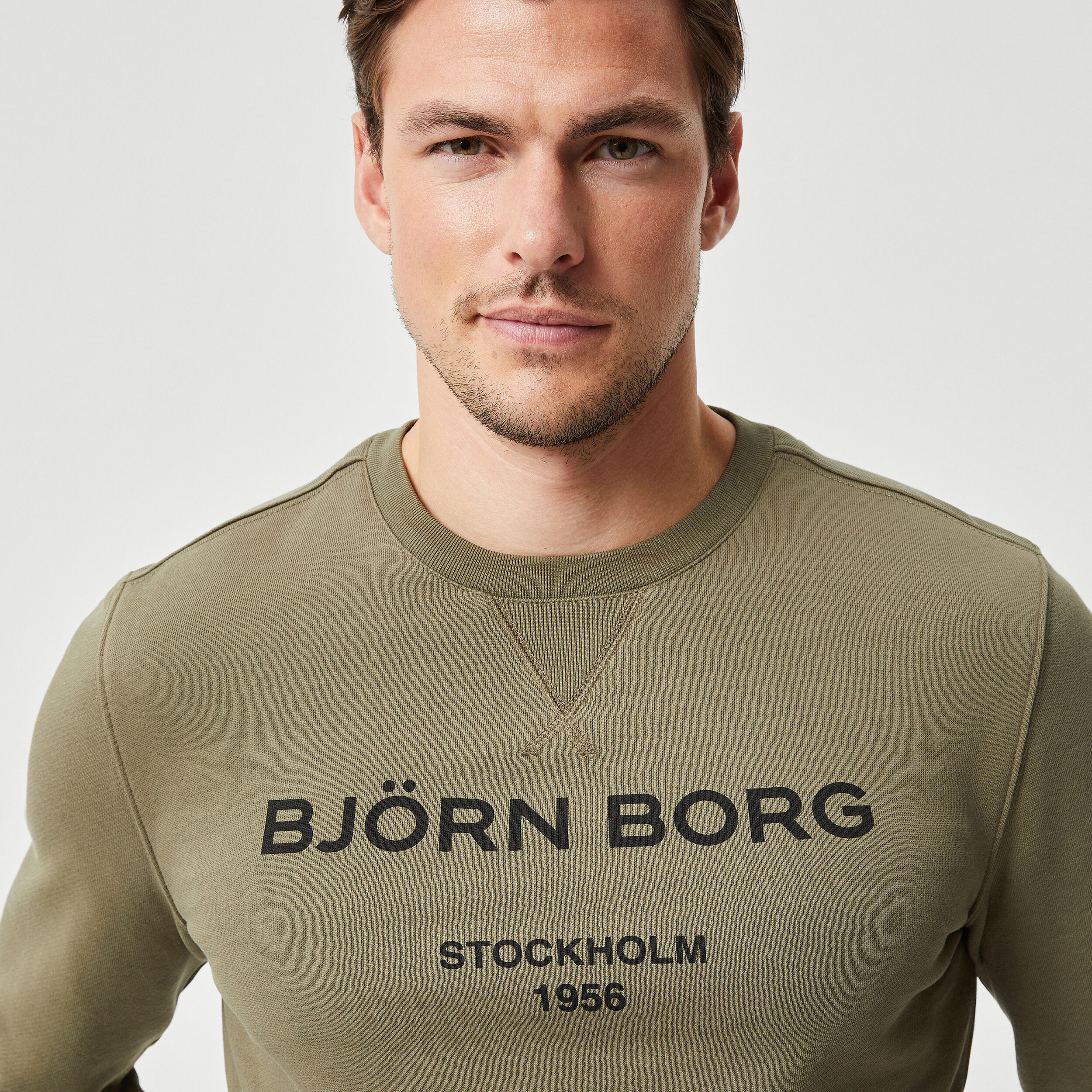Logo Sweatshirt Men Olive
