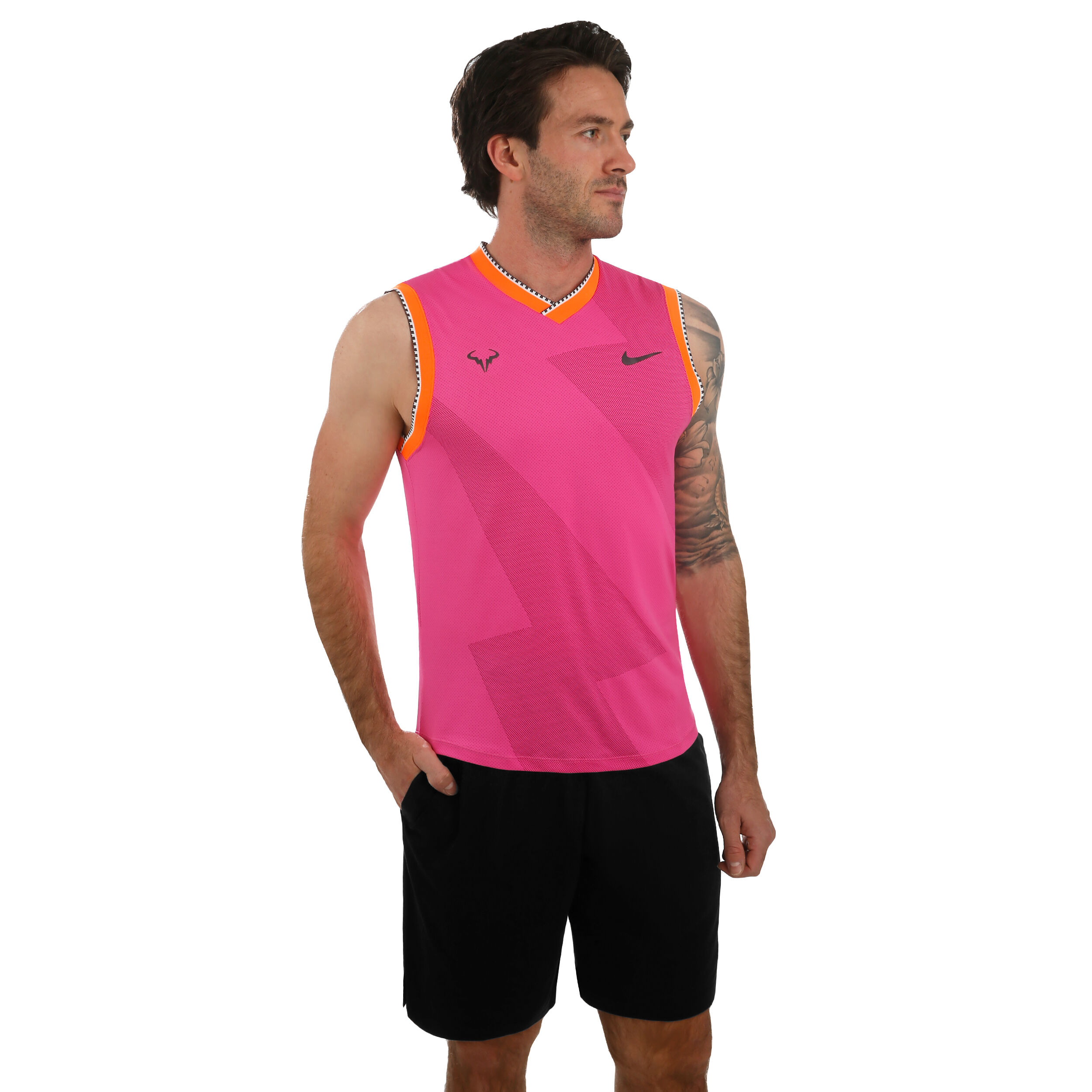 Rafael Nadal Court Aeroreact Tank Top Men Pink Grey