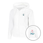 Quiet Please Clothing Quiet Please Create Flower Zip Hoodie Women-White,Multicoloured