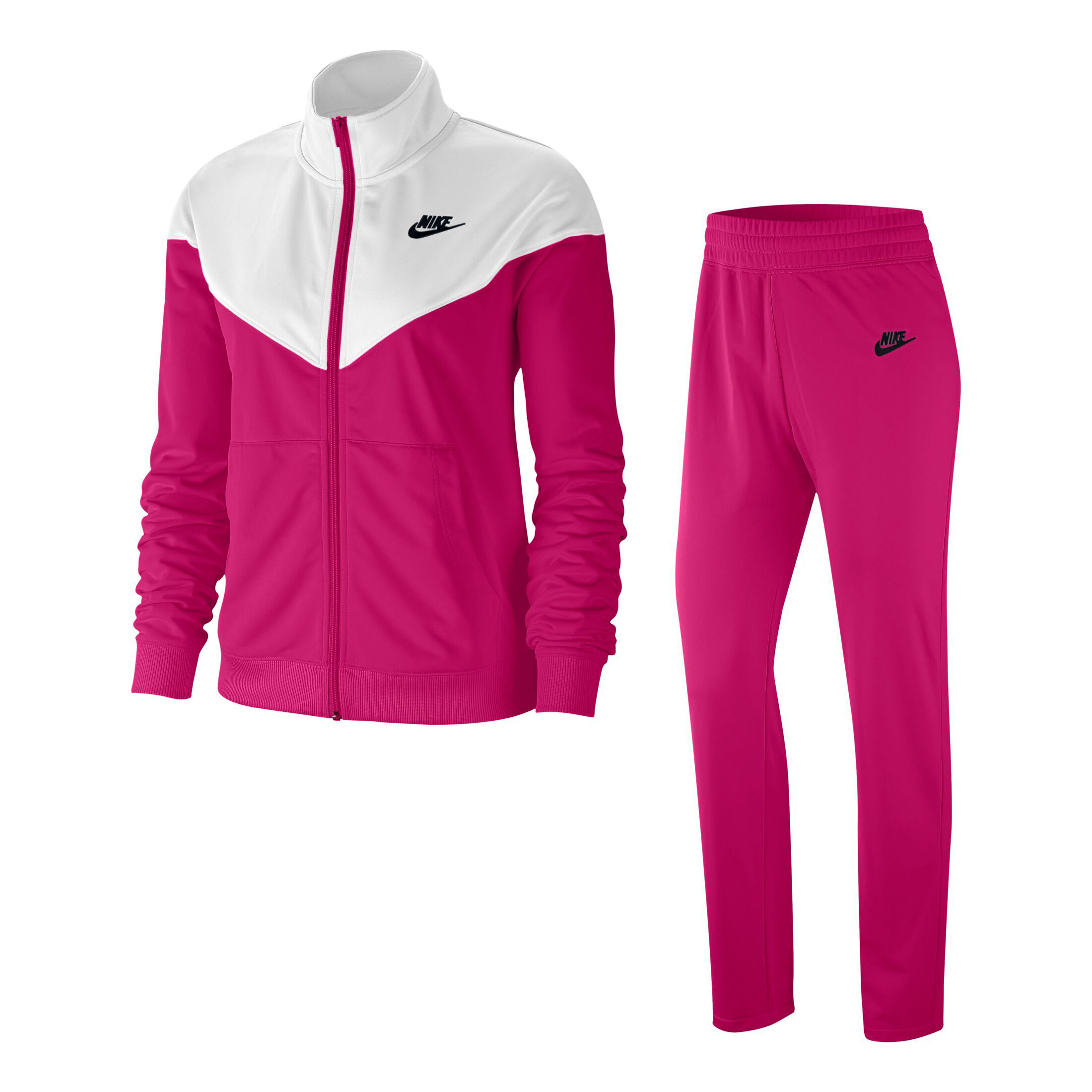 Pink and white nike tracksuit clearance