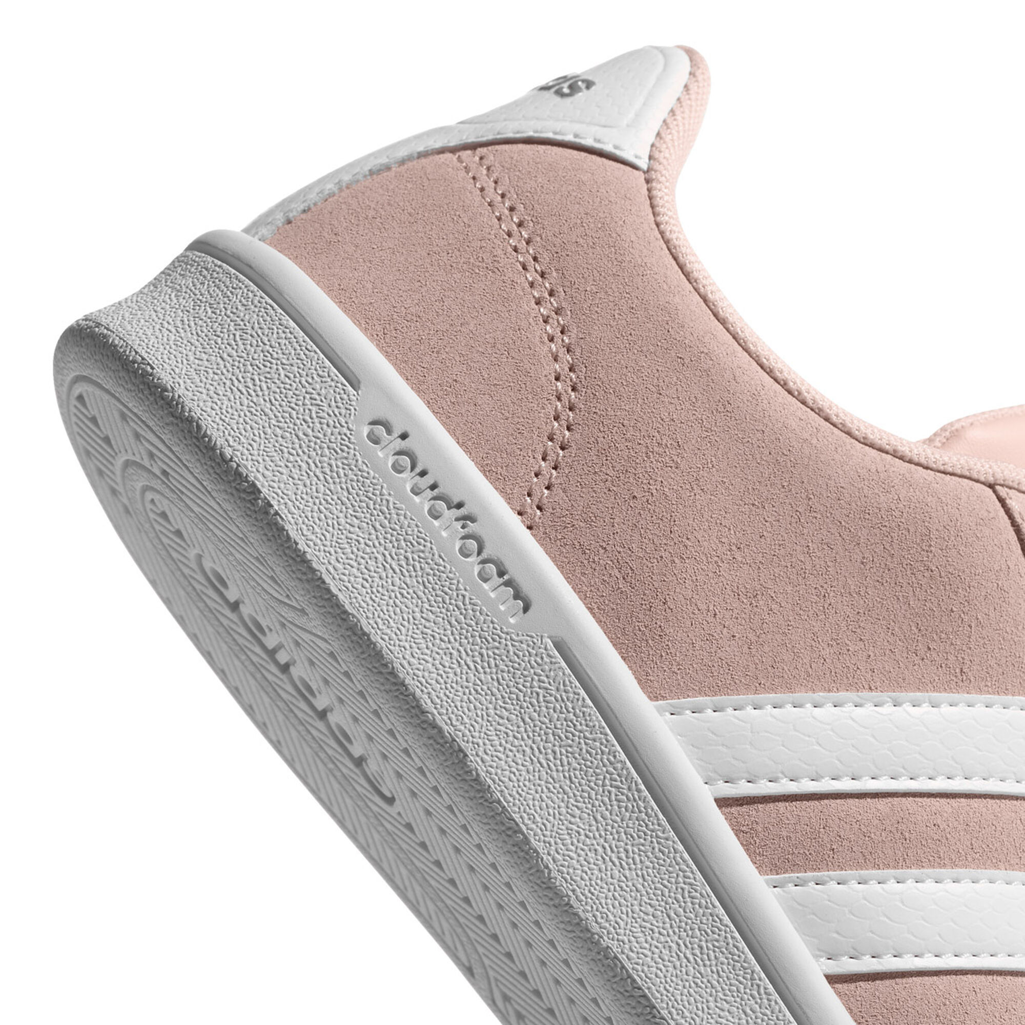 Adidas cloudfoam advantage women's casual shoes pink white Clearance