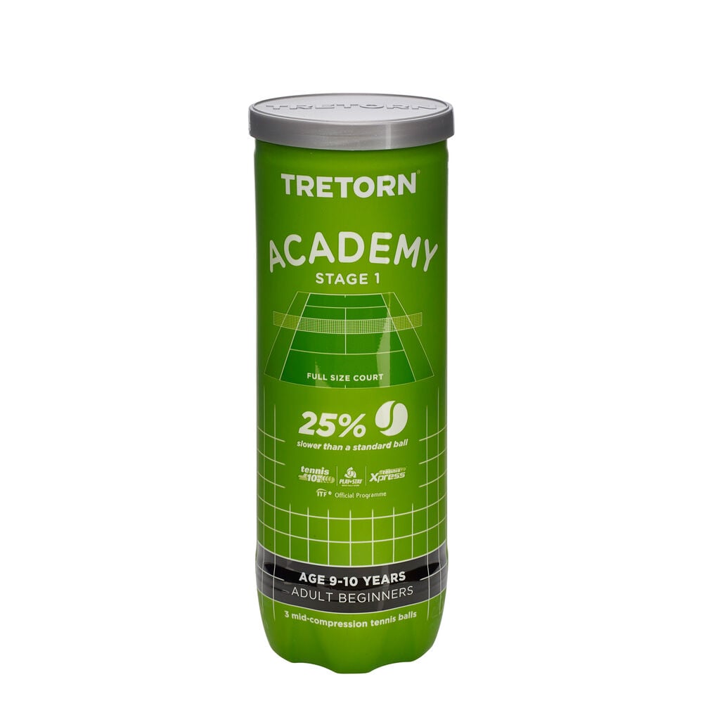 Tretorn Academy Green 3 Ball Tube