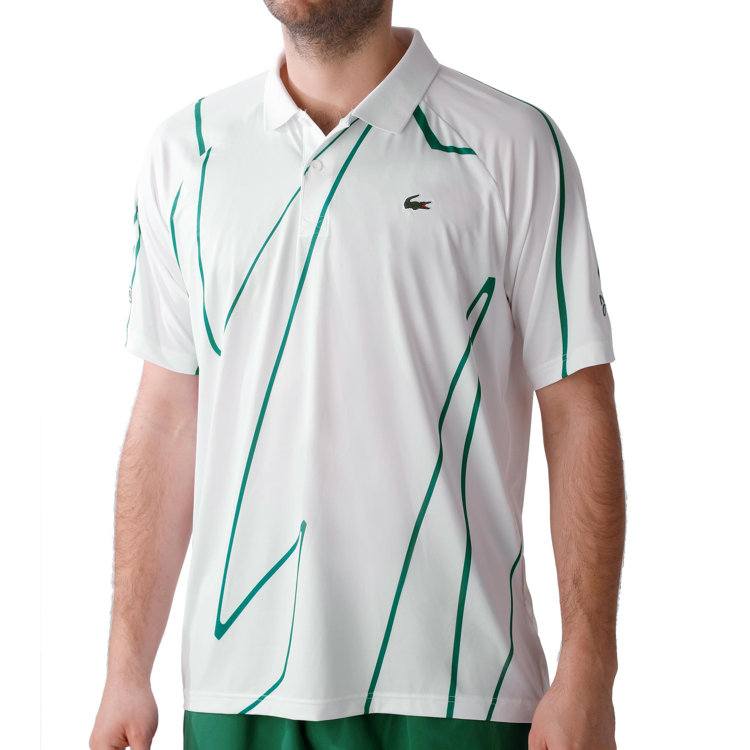 Buy Lacoste Novak Djokovic Polo Men White Dark Green online Tennis Point UK