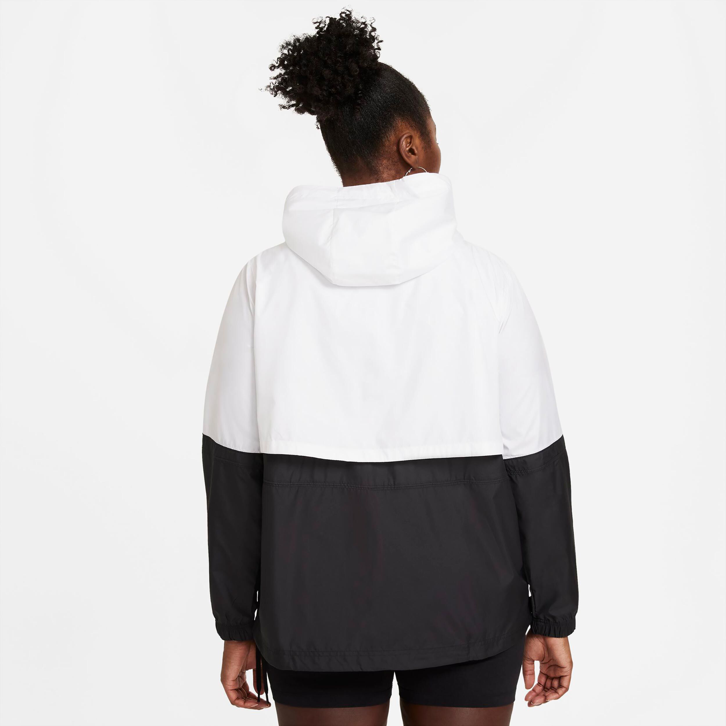 Women's sportswear woven jacket - black/white top