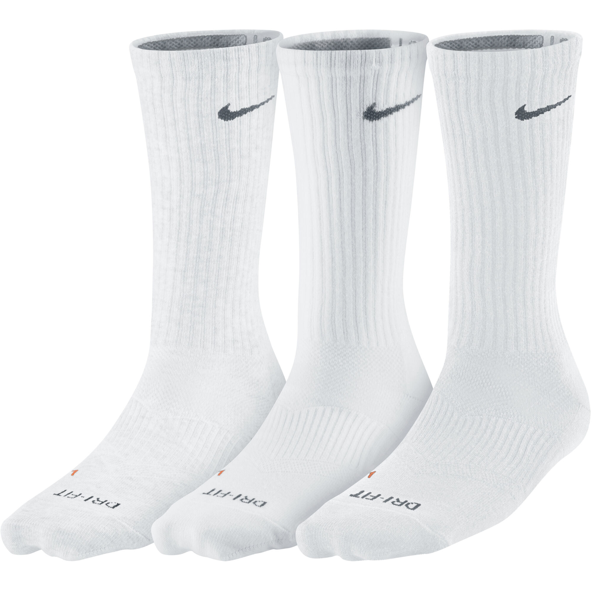 Buy Nike DriFit Light Weight Crew Tennis Socks 3 Pack White, Grey