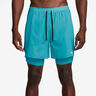 Stride 2in1 5in Running Shorts Men-Turquoise