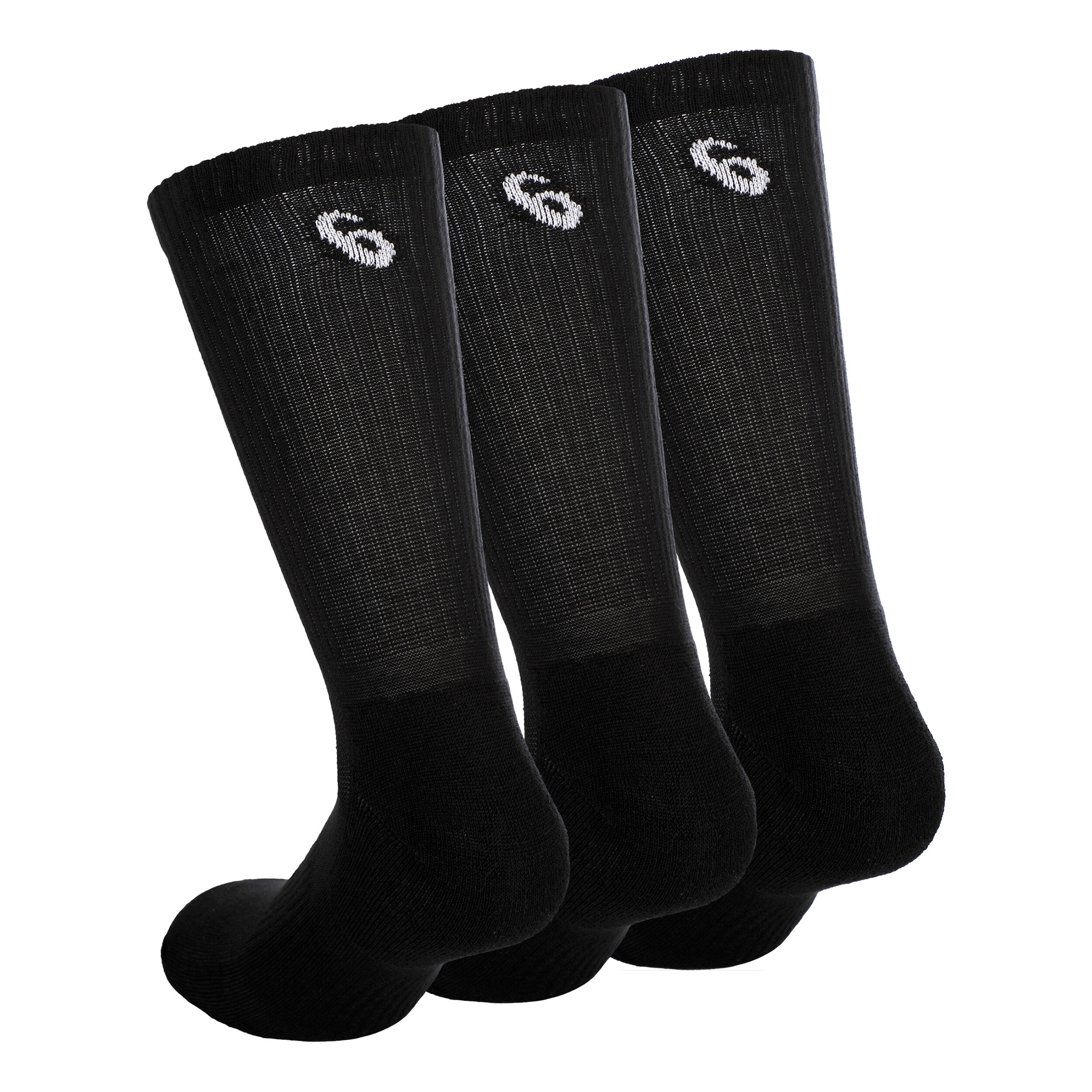 Crew Sports Socks 3 Pack Black White