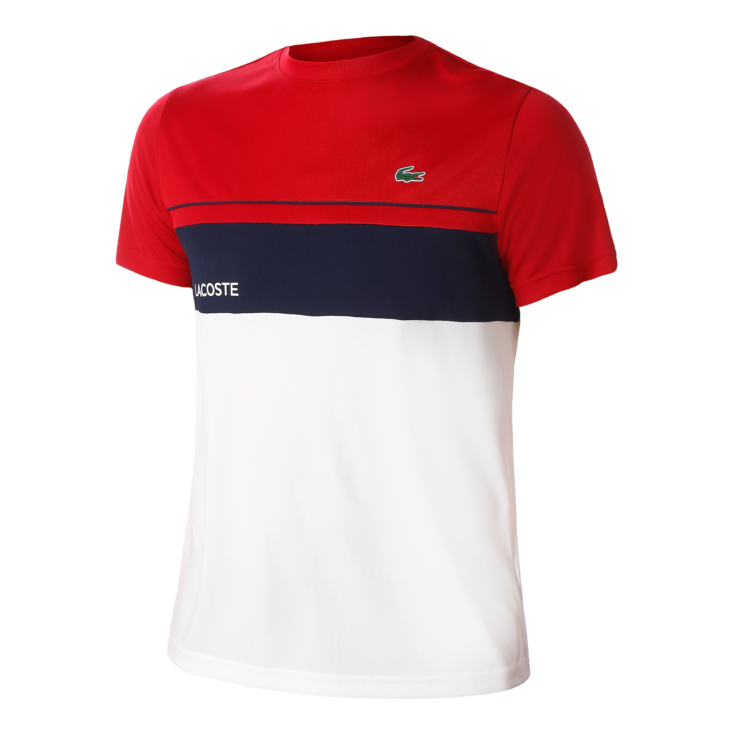 Red lacoste t shirt mens deals